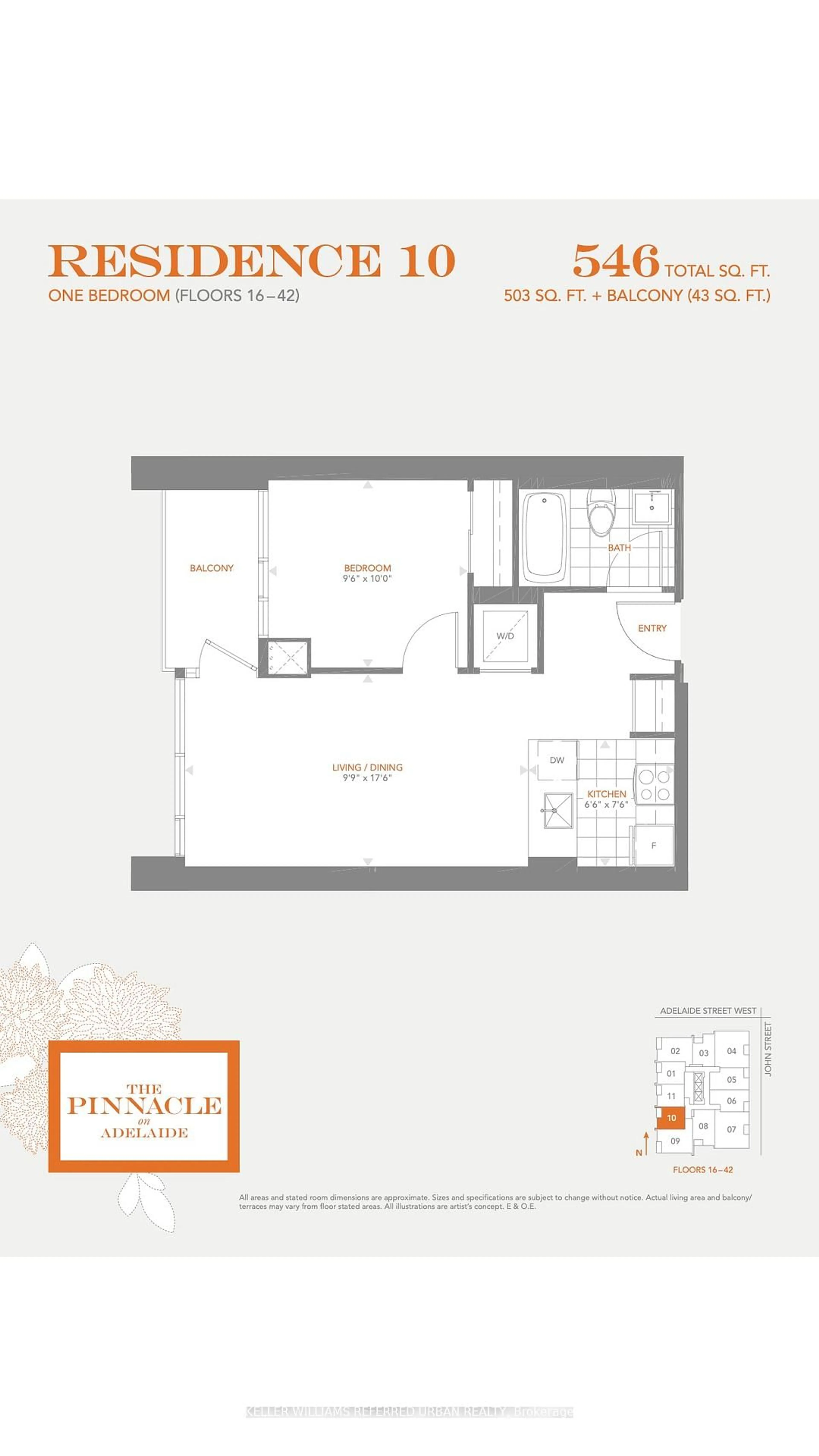 Floor plan for 295 Adelaide St #4010, Toronto Ontario M5V 0L4