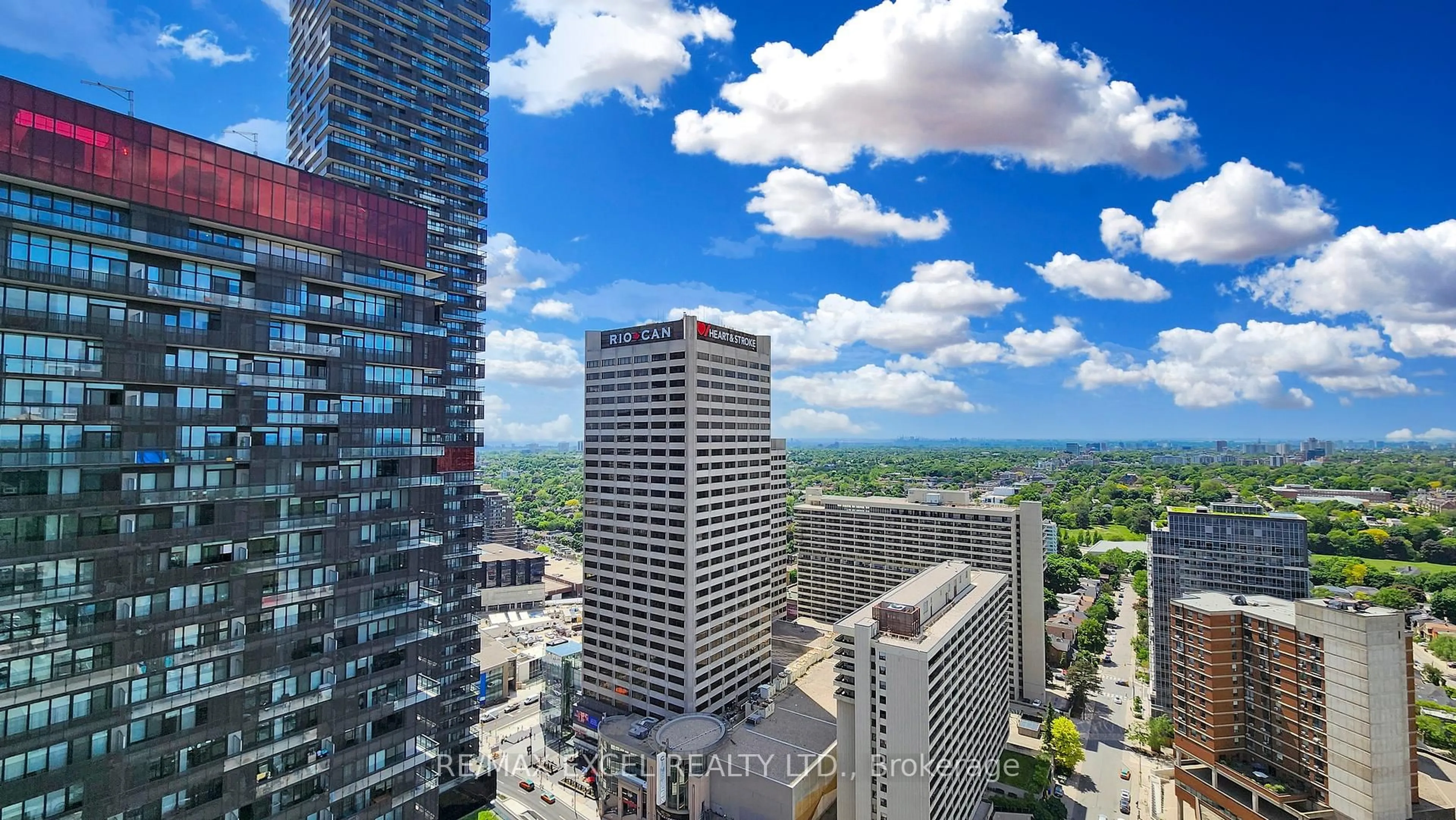 A pic from outside/outdoor area/front of a property/back of a property/a pic from drone, city buildings view from balcony for 30 Roehampton Ave #3105, Toronto Ontario M4P 0B8