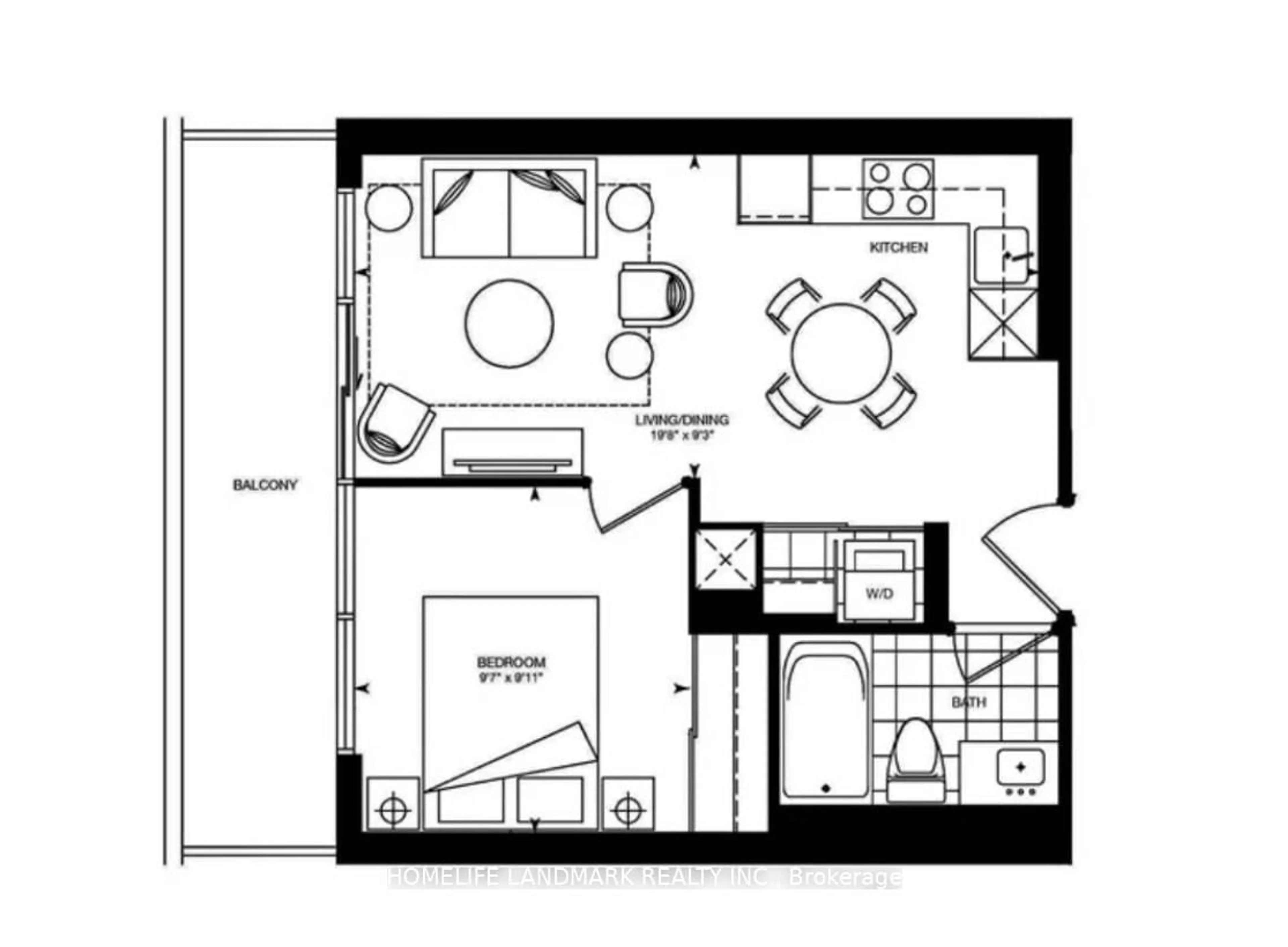 Floor plan for 395 Bloor St #1603, Toronto Ontario M4W 0B4