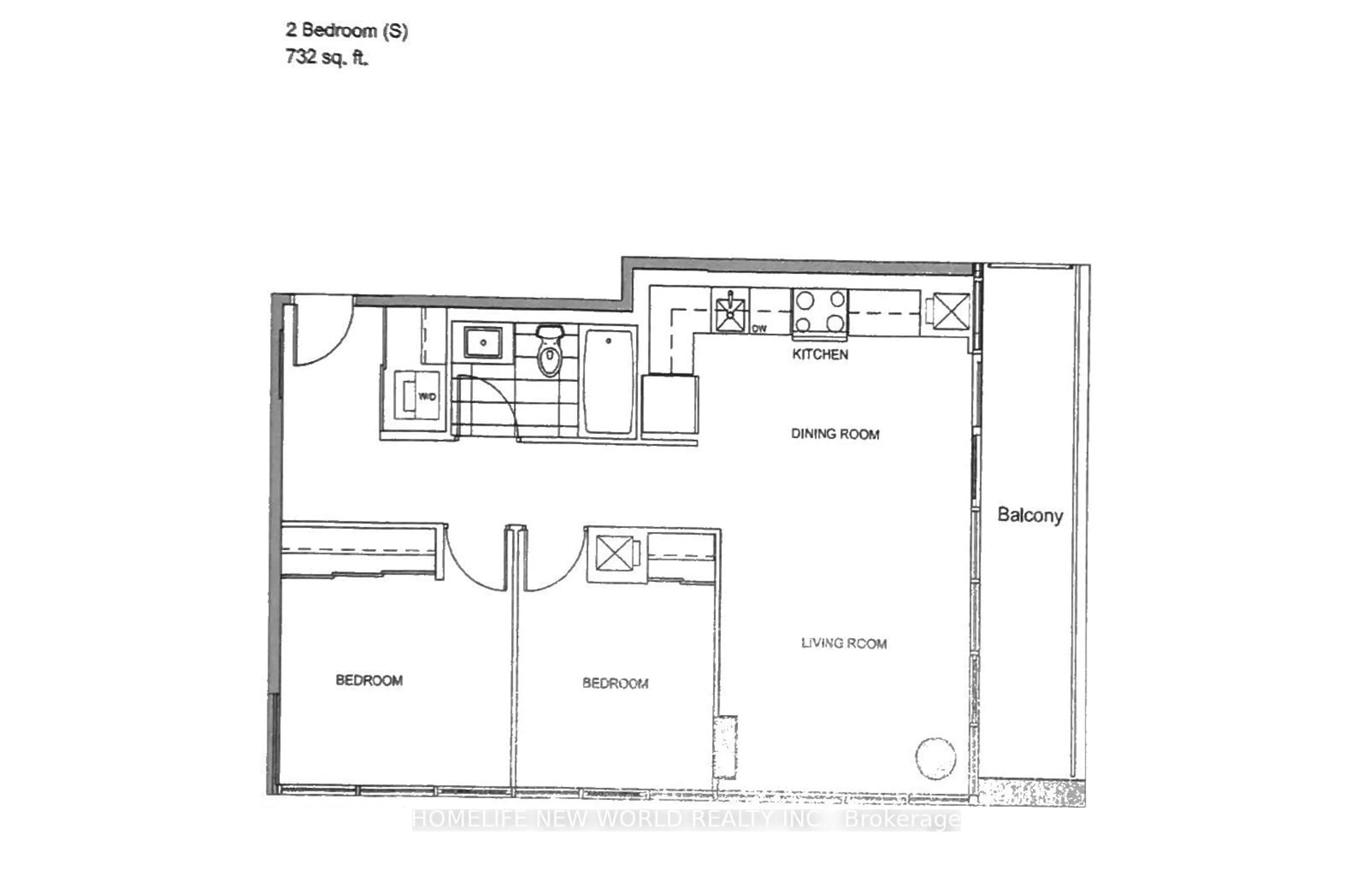 Floor plan for 150 Fairview Mall Dr #1211, Toronto Ontario M2J 0E7