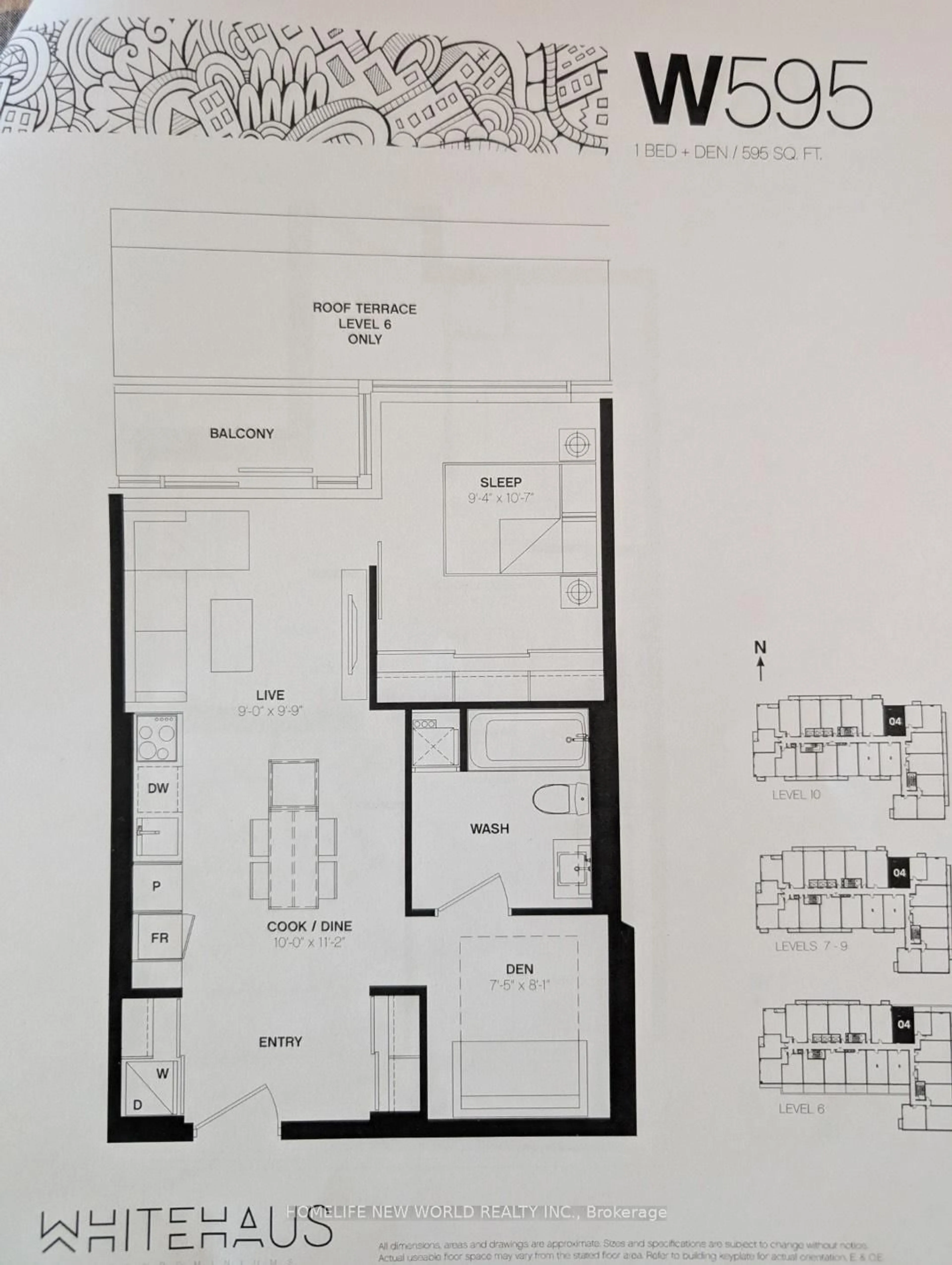 Floor plan for 33 Helendale Ave #1304, Toronto Ontario M4R 0A4