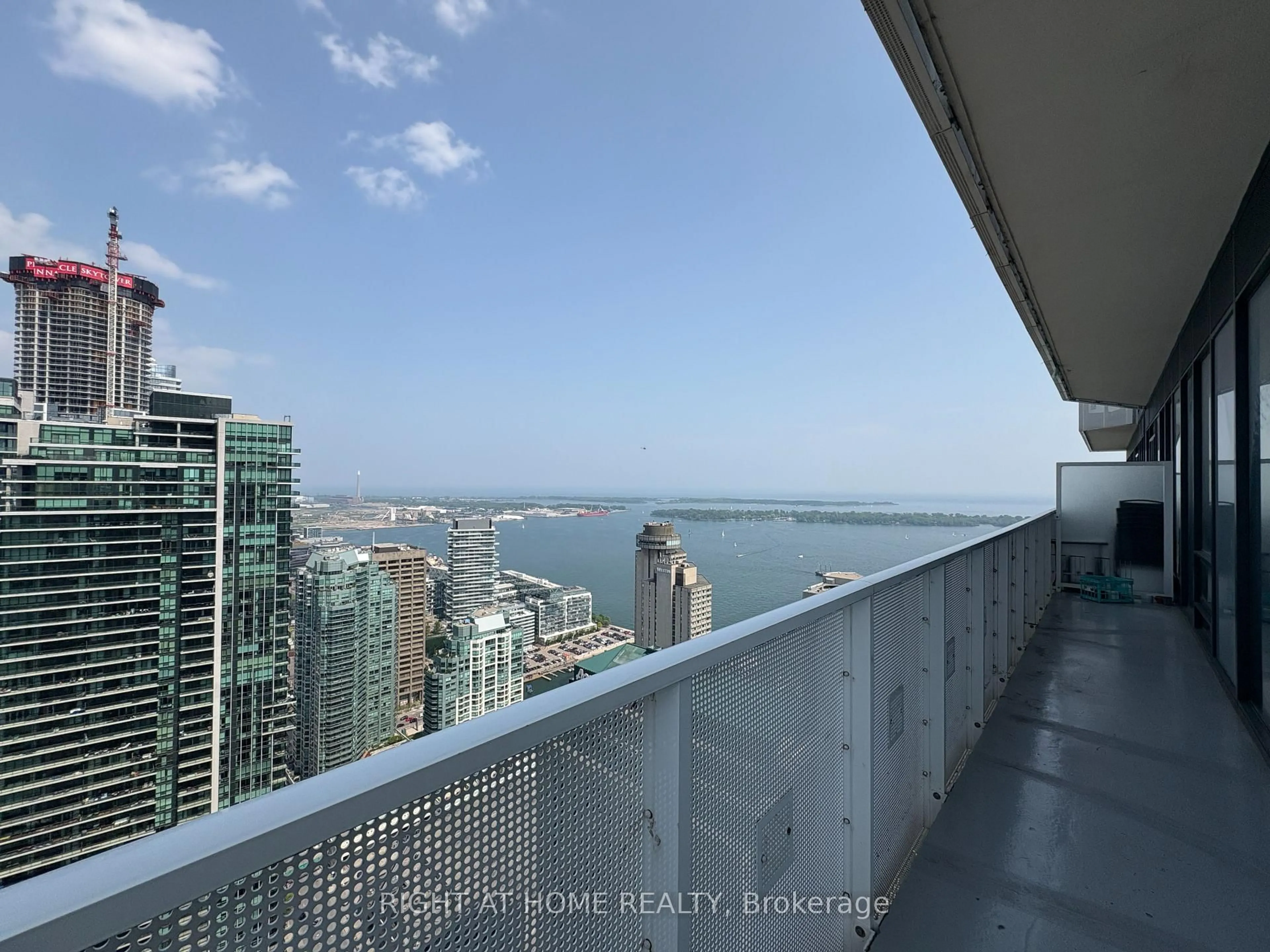 Balcony in the apartment, city buildings view from balcony for 88 Harbour St #4904, Toronto Ontario M5J 1B7
