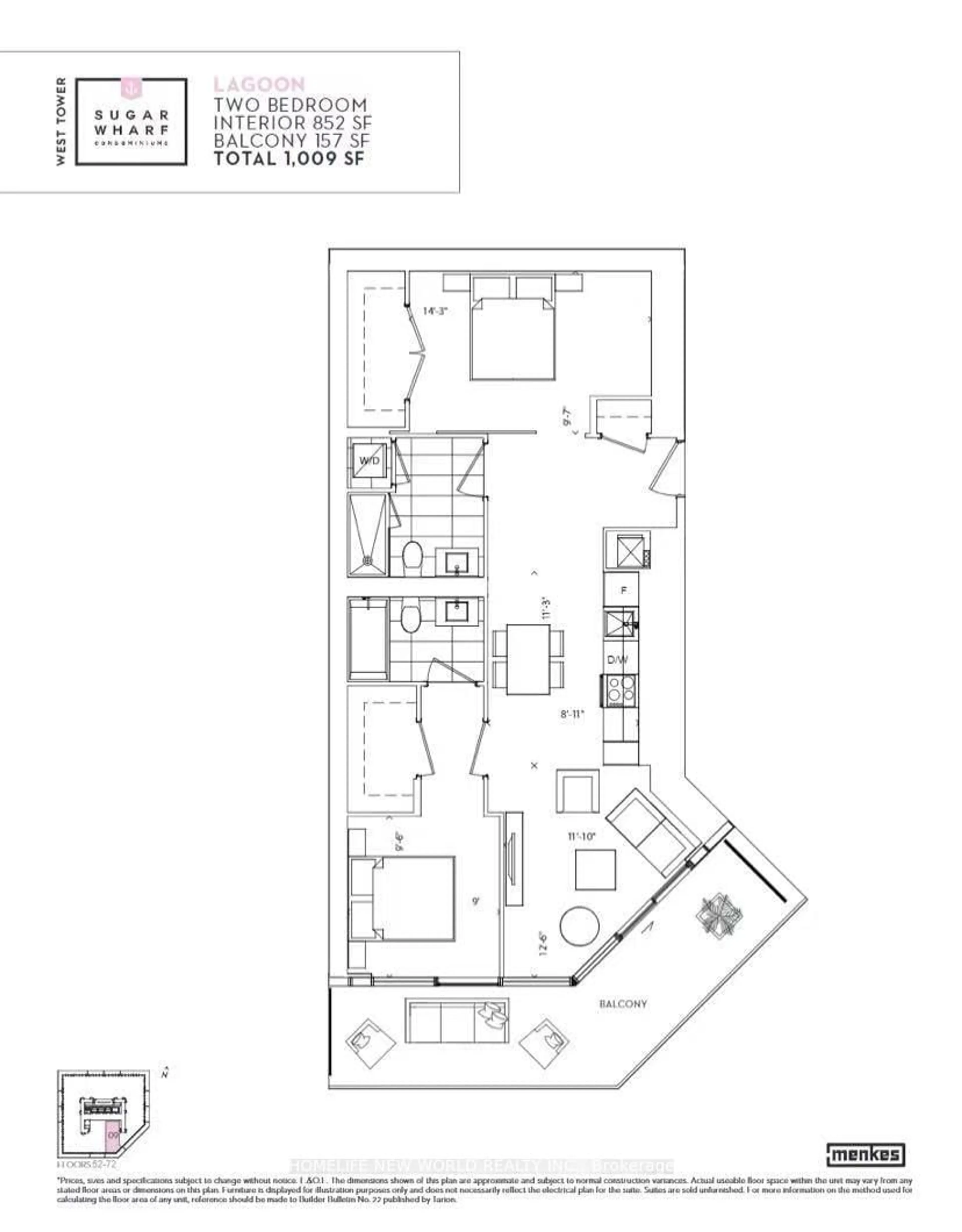 Floor plan for 55 Cooper St #5309, Toronto Ontario M5E 0G1