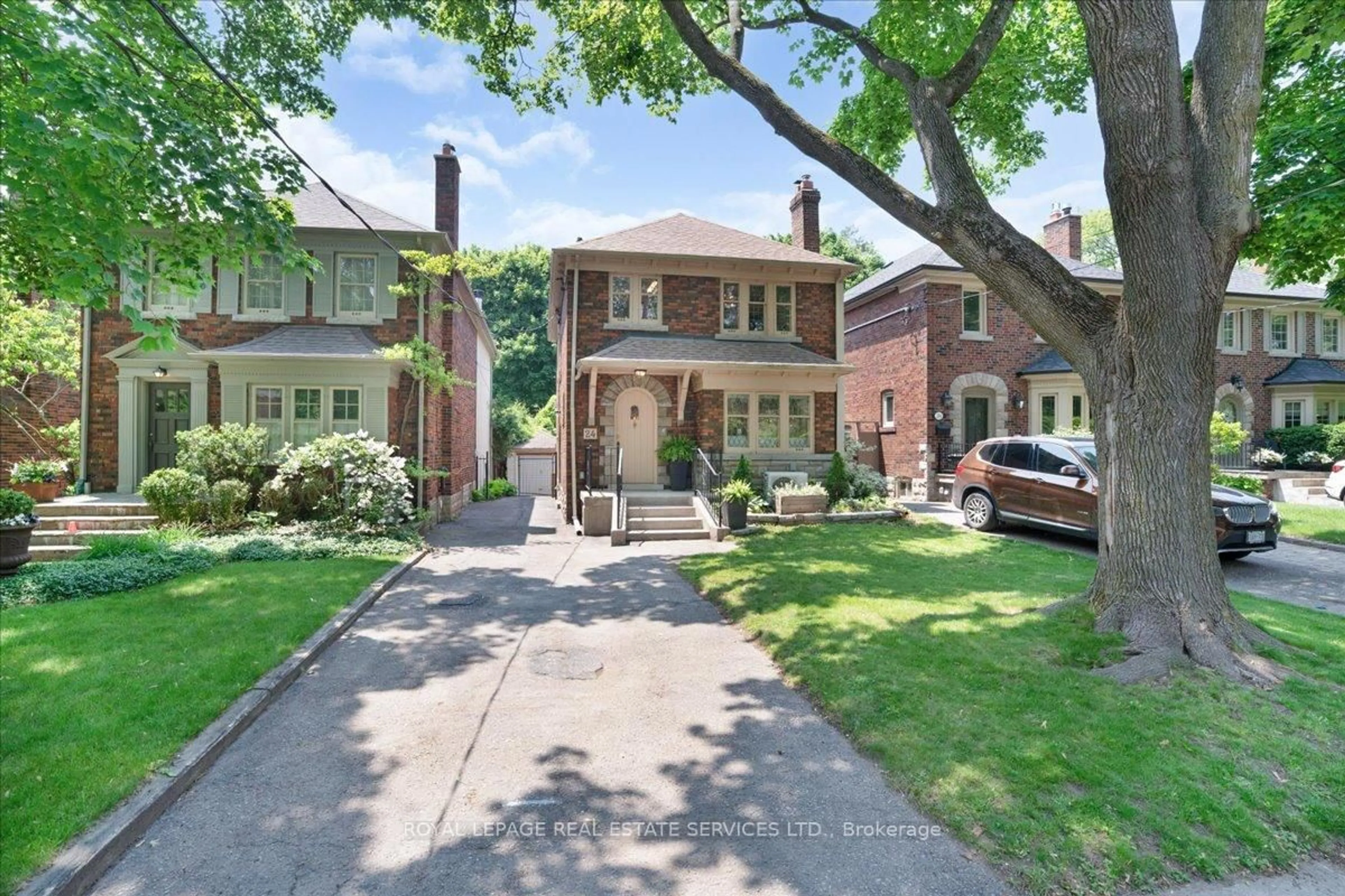 Home with brick exterior material, street for 24 Rolph Rd, Toronto Ontario M4G 3M6
