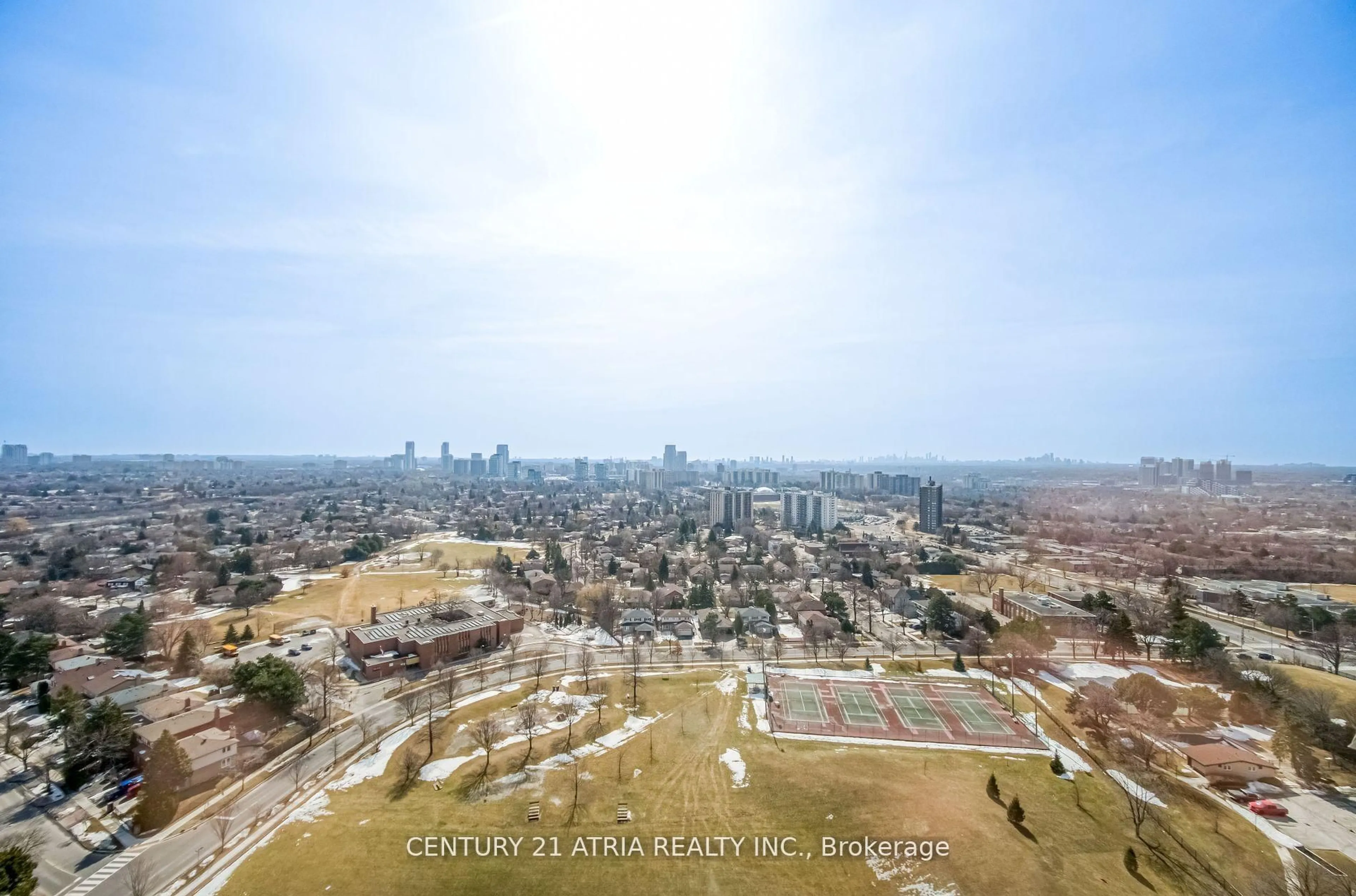 A pic from outside/outdoor area/front of a property/back of a property/a pic from drone, city buildings view from balcony for 1555 Finch Ave #2705, Toronto Ontario M2J 4X9