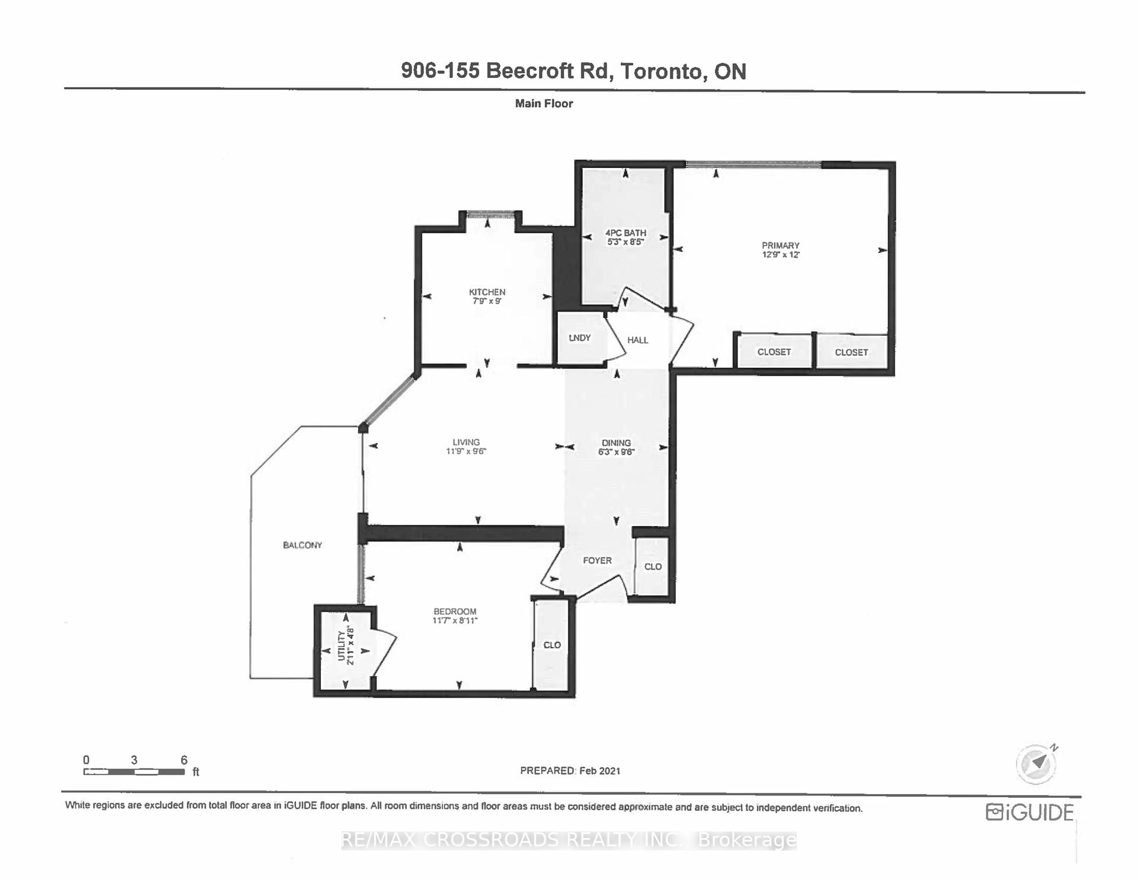 Floor plan for 155 Beecroft Rd ##906, Toronto Ontario M2N 7C6