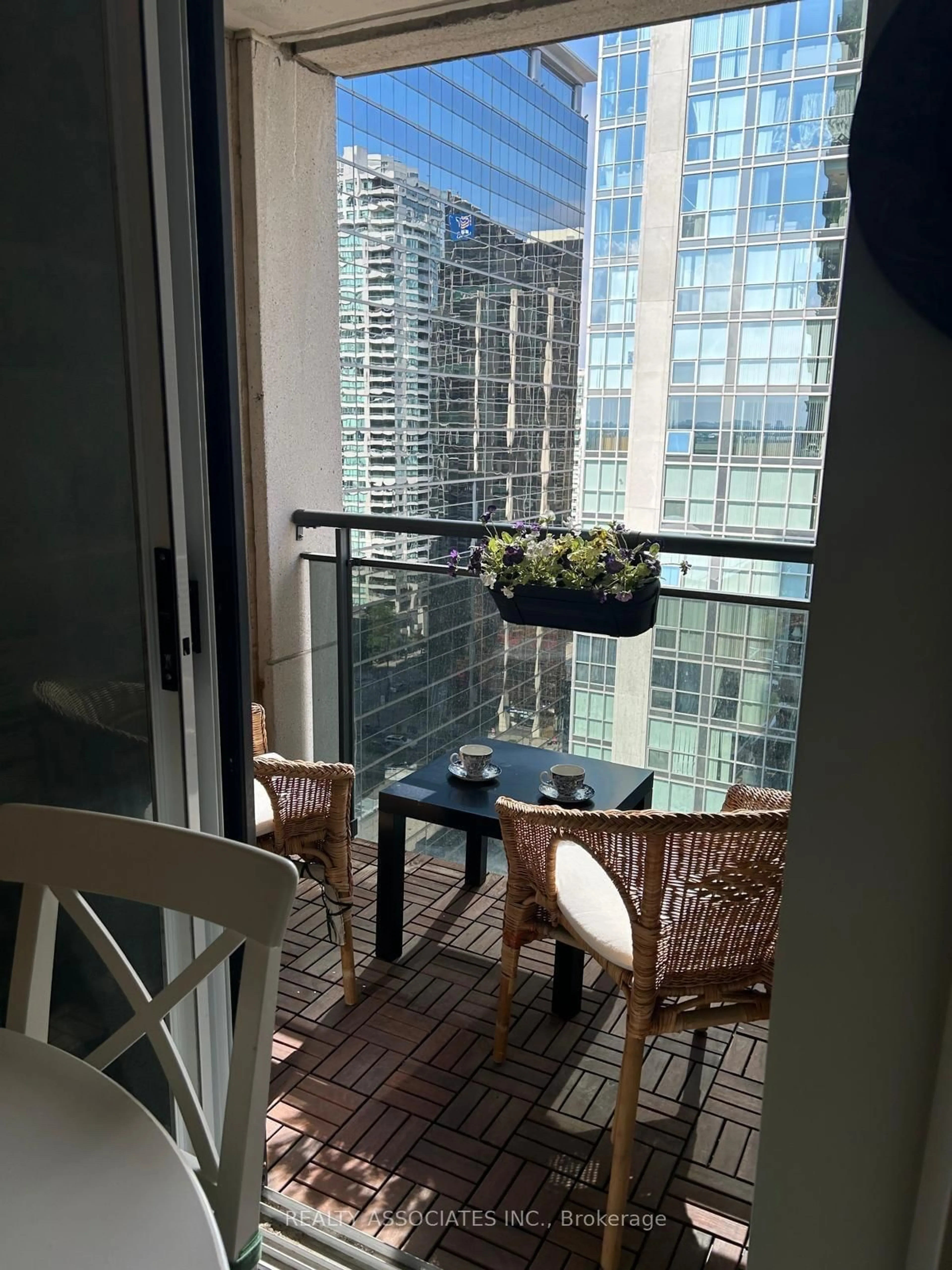 Balcony in the apartment, city buildings view from balcony for 155 Beecroft Rd #2112, Toronto Ontario M2N 7C6