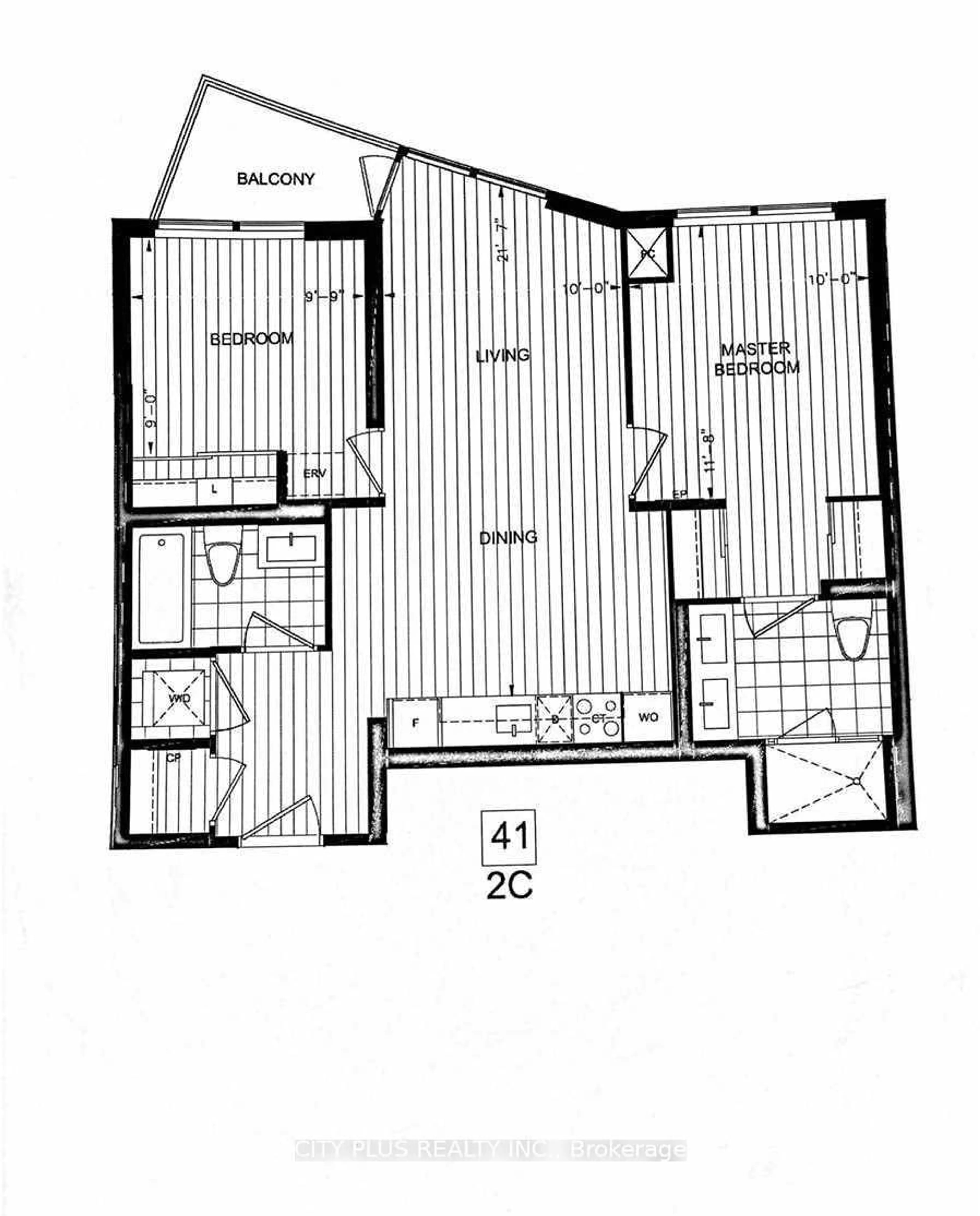 Floor plan for 15 Merchants' Wharf #841, Toronto Ontario M5A 0N8