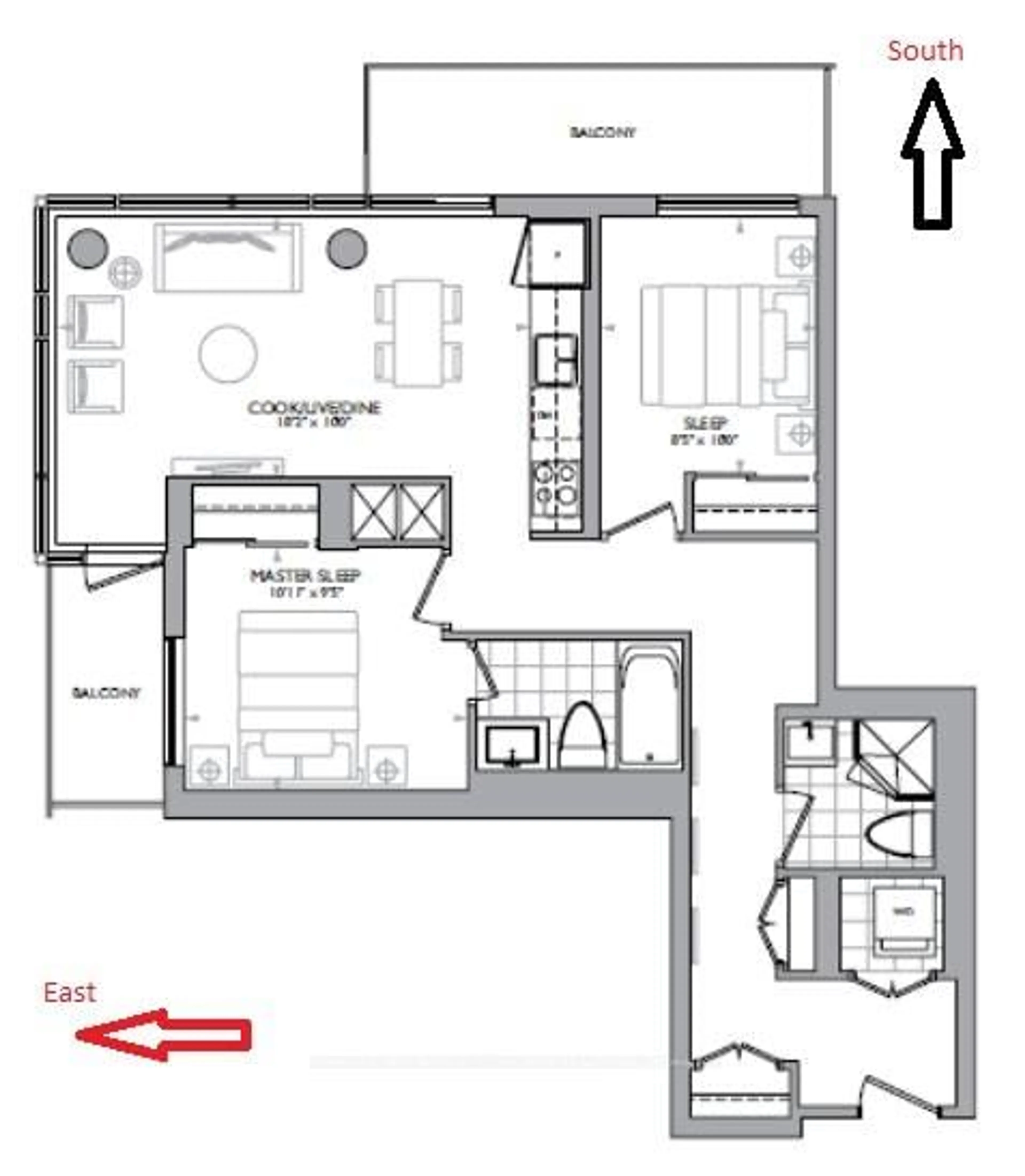 Floor plan for 98 Lillian St #719, Toronto Ontario M4S 0A5