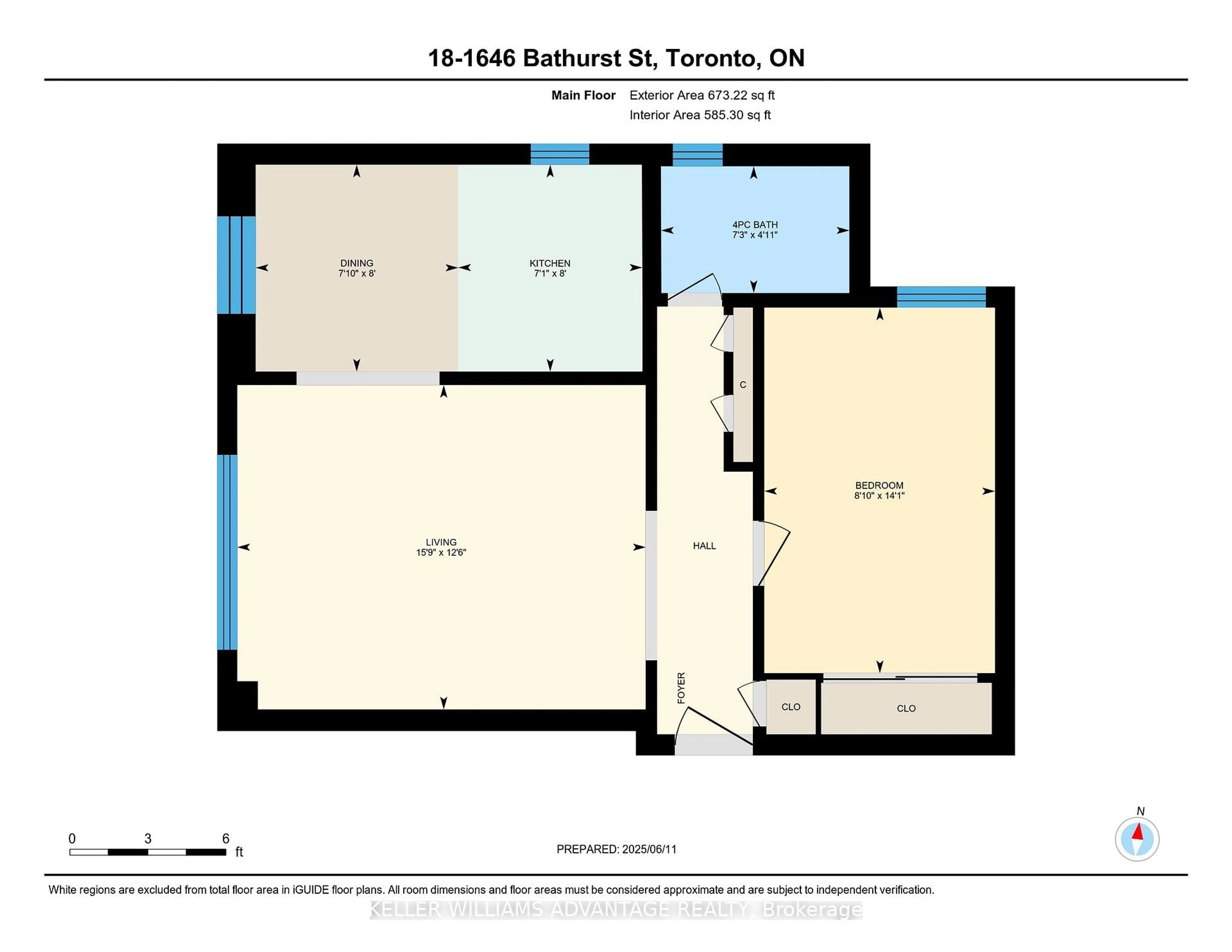 Floor plan for 1646 Bathurst St #18, Toronto Ontario M5P 3J7