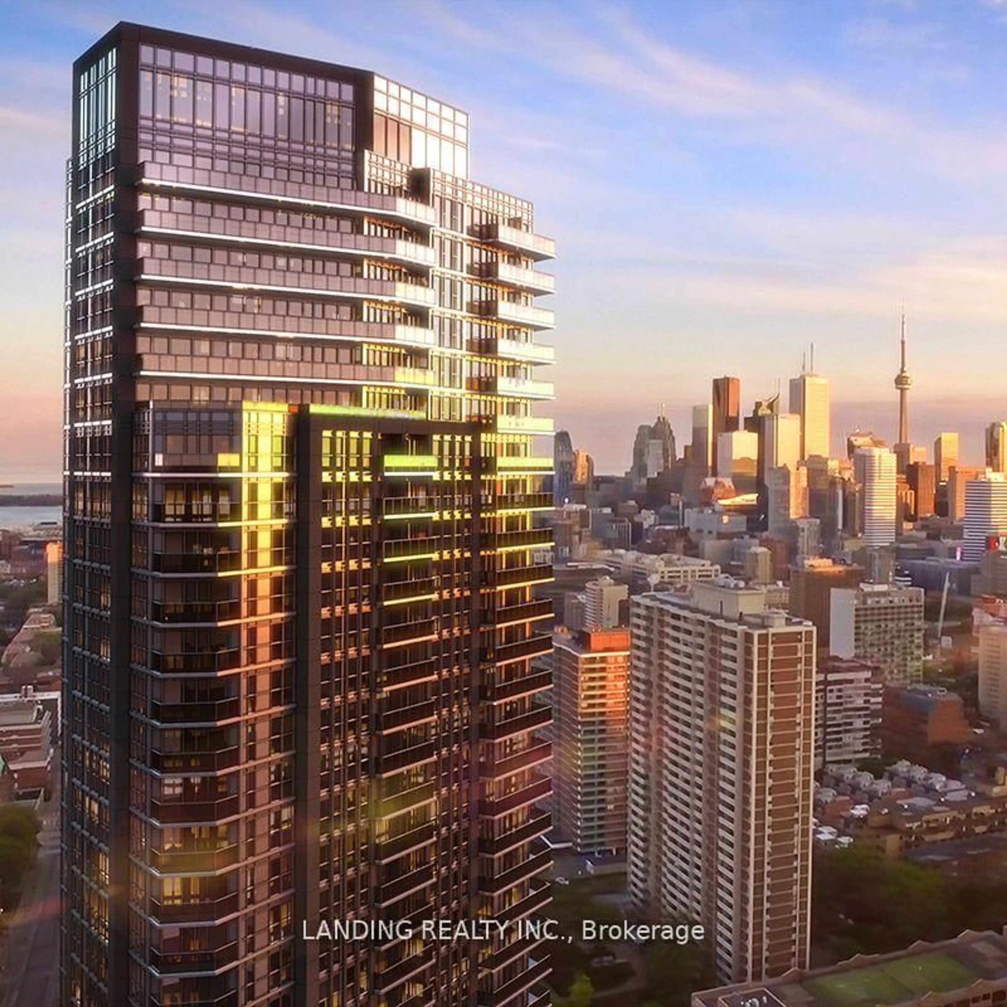 A pic from outside/outdoor area/front of a property/back of a property/a pic from drone, city buildings view from balcony for 159 Wellesley St #1610, Toronto Ontario M4Y 0H5