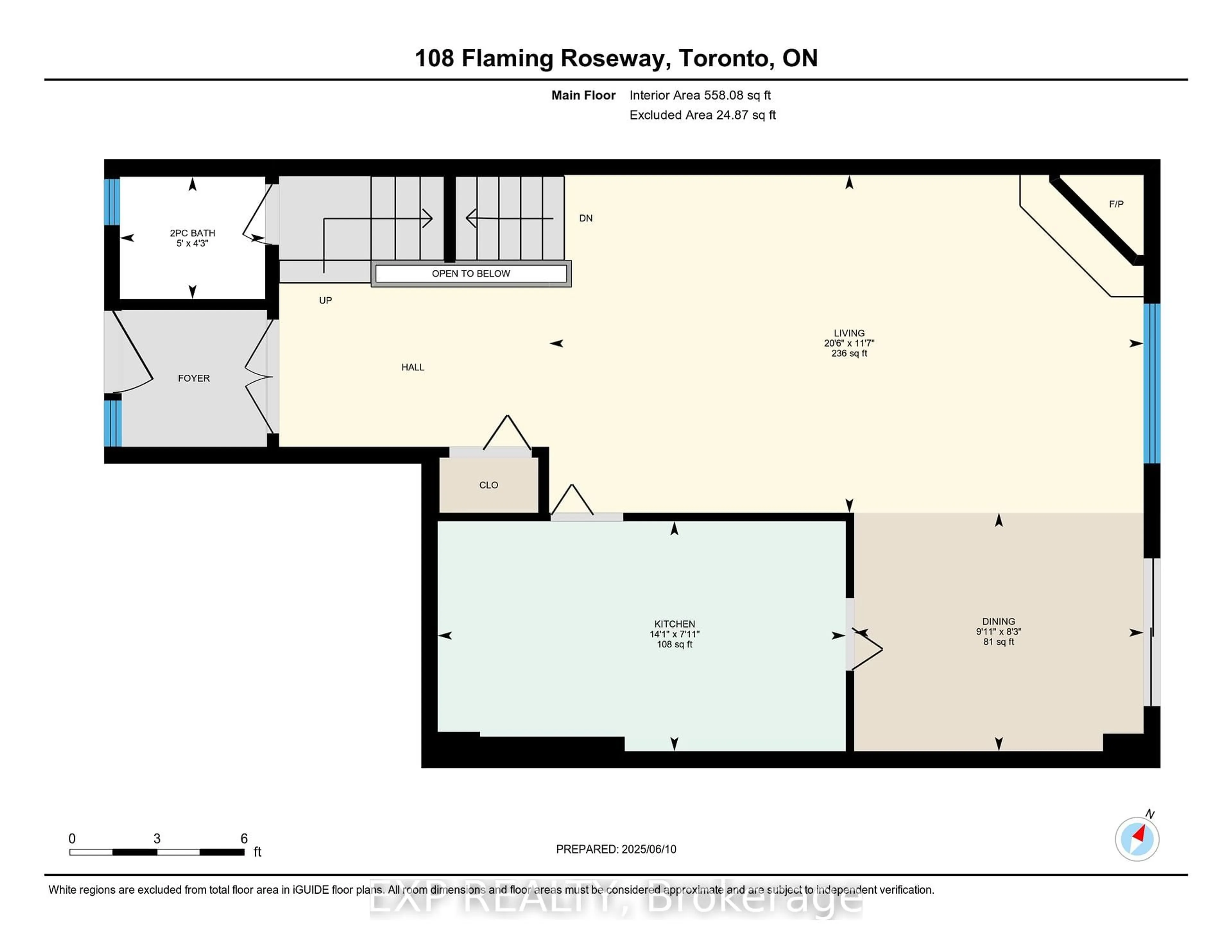 Floor plan for 108 Flaming Rose Way, Toronto Ontario M2N 5W8