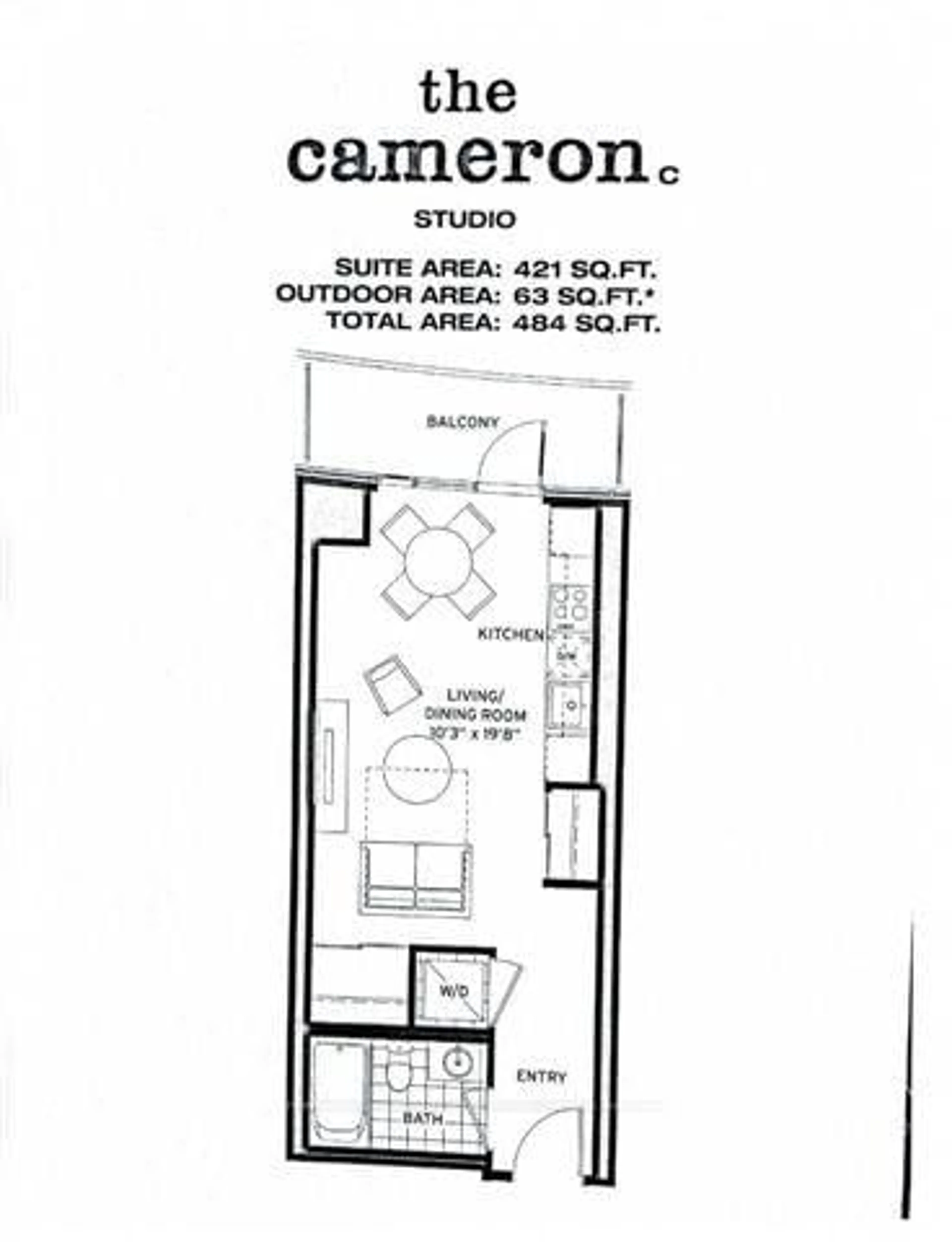 Floor plan for 21 Widmer St #1103, Toronto Ontario M5V 0B8