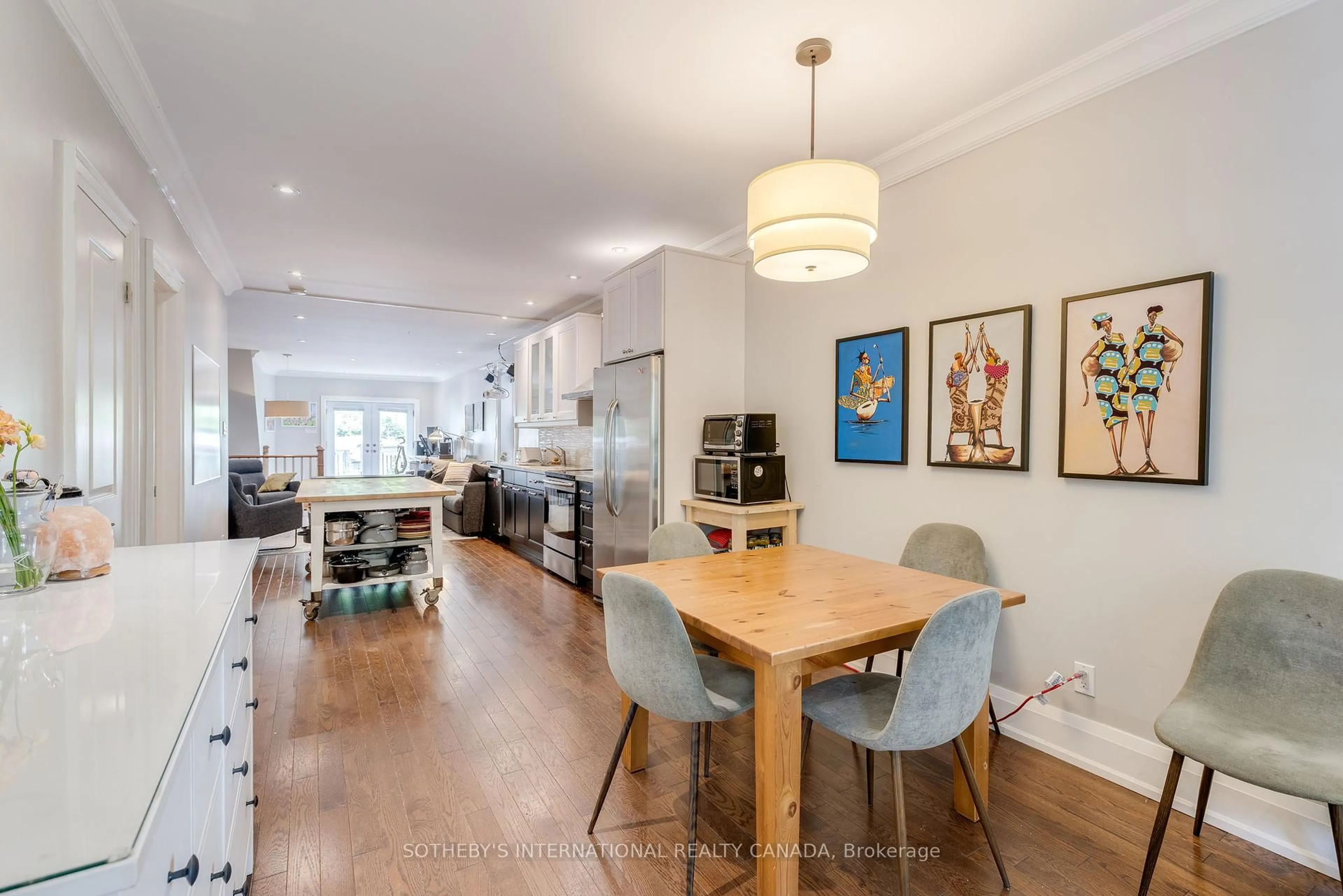 Open concept kitchen, wood/laminate floor for 412 Wellesley St, Toronto Ontario M4X 1H6
