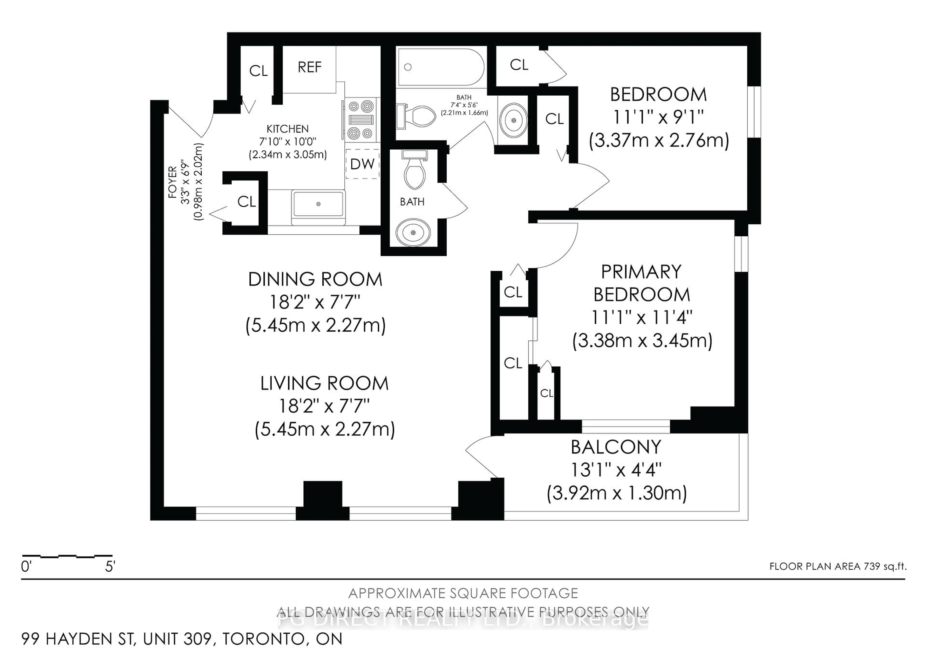 Floor plan for 99 Hayden St #309, Toronto Ontario M4Y 3B4