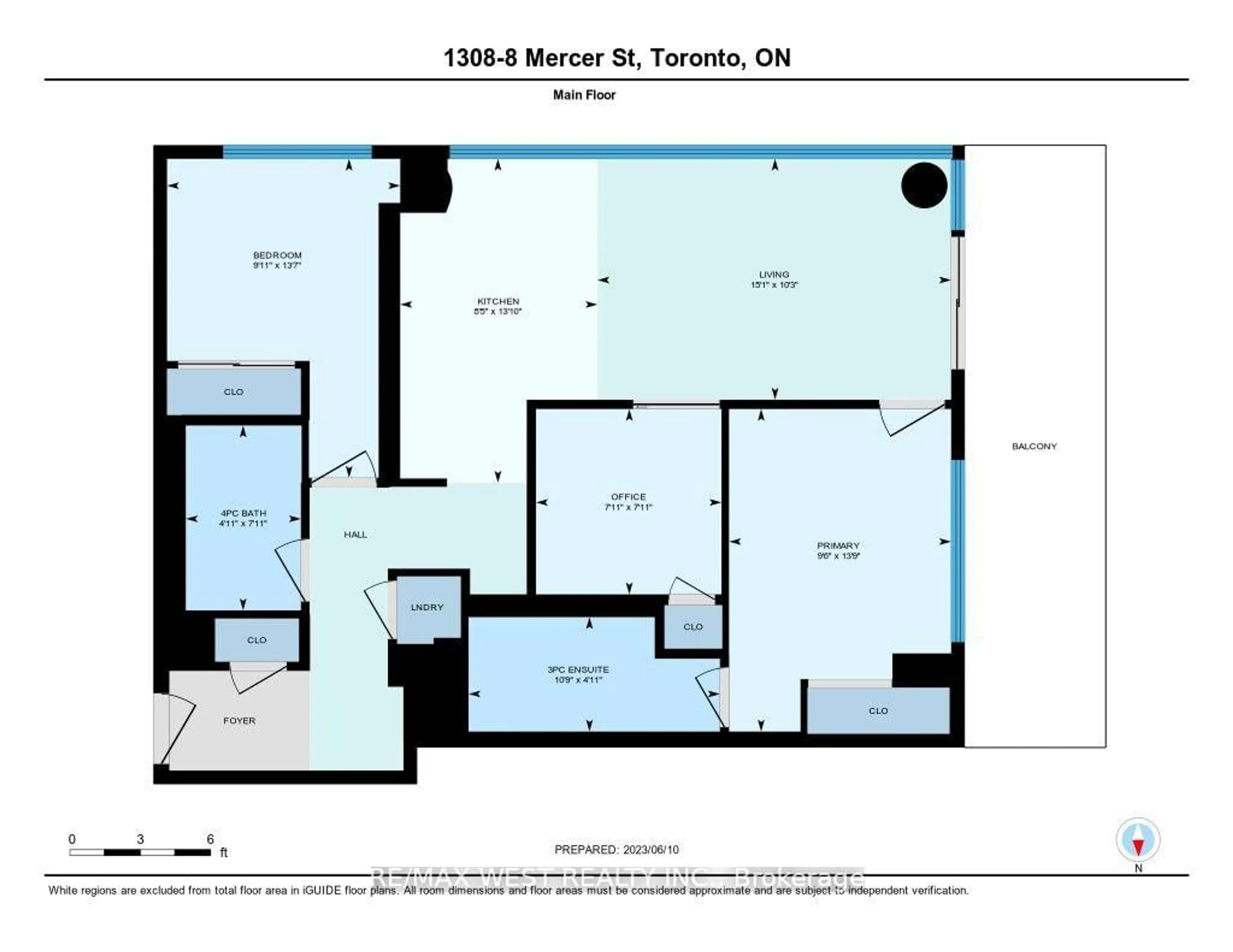 Floor plan for 8 Mercer St #1308, Toronto Ontario M5V 0C4