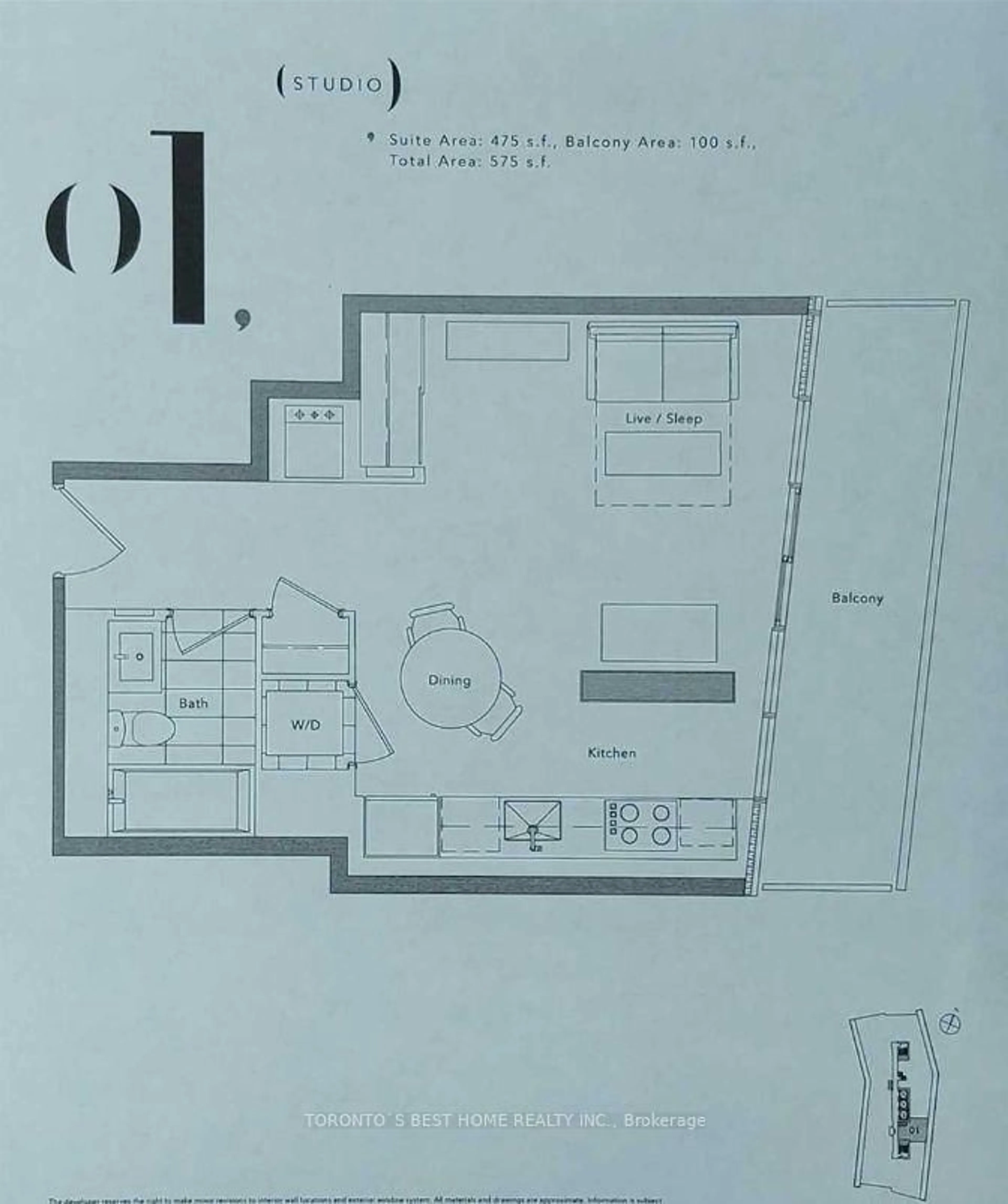 Floor plan for 117 Mcmahon Dr #3001, Toronto Ontario M2K 2X9