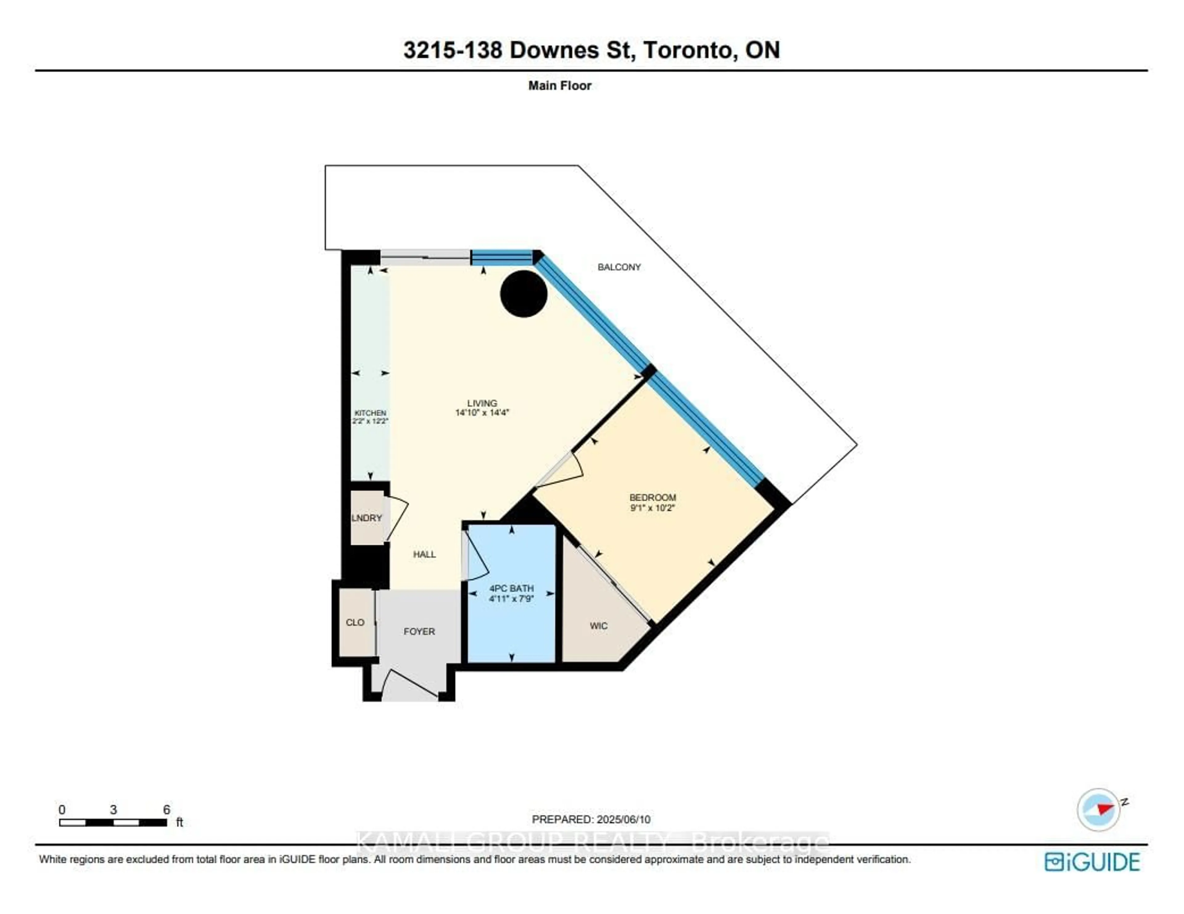 Floor plan for 138 Downes St #3215, Toronto Ontario M5E 0E4