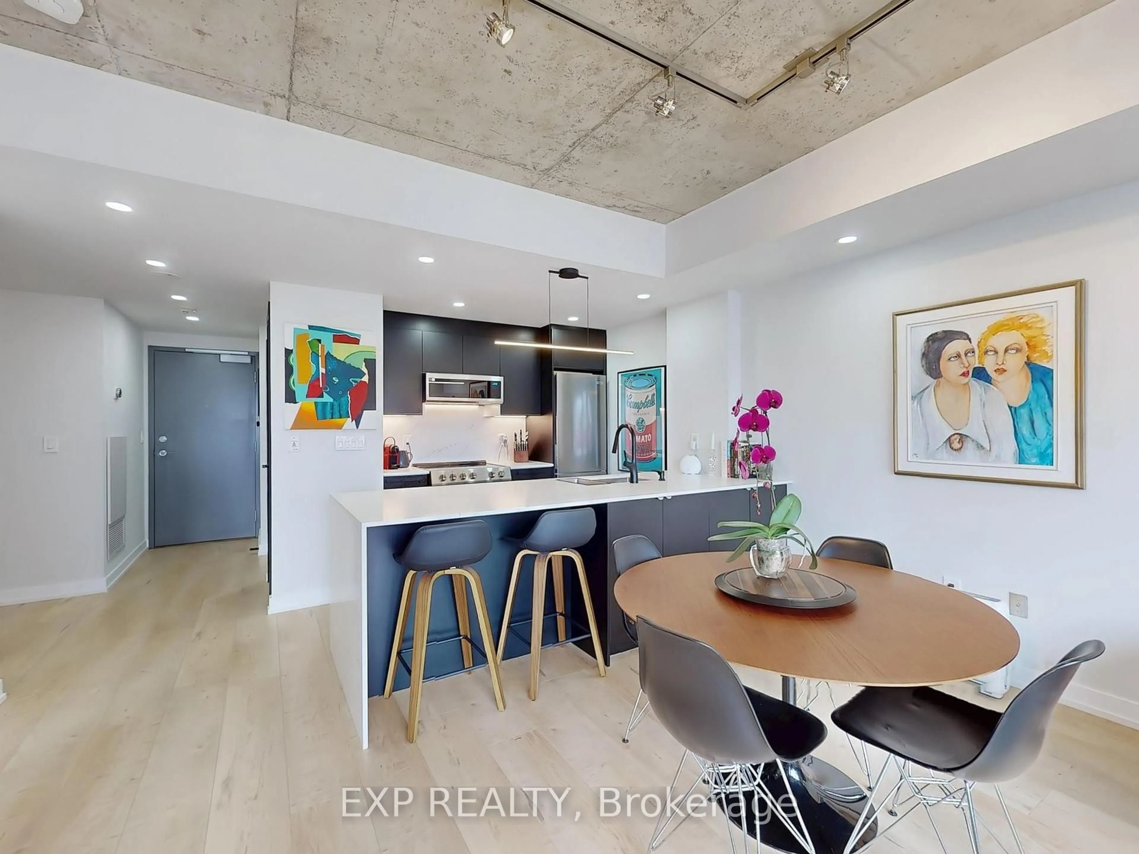 Open concept kitchen, cement floor for 285 Mutual St #1107, Toronto Ontario M4Y 3C5