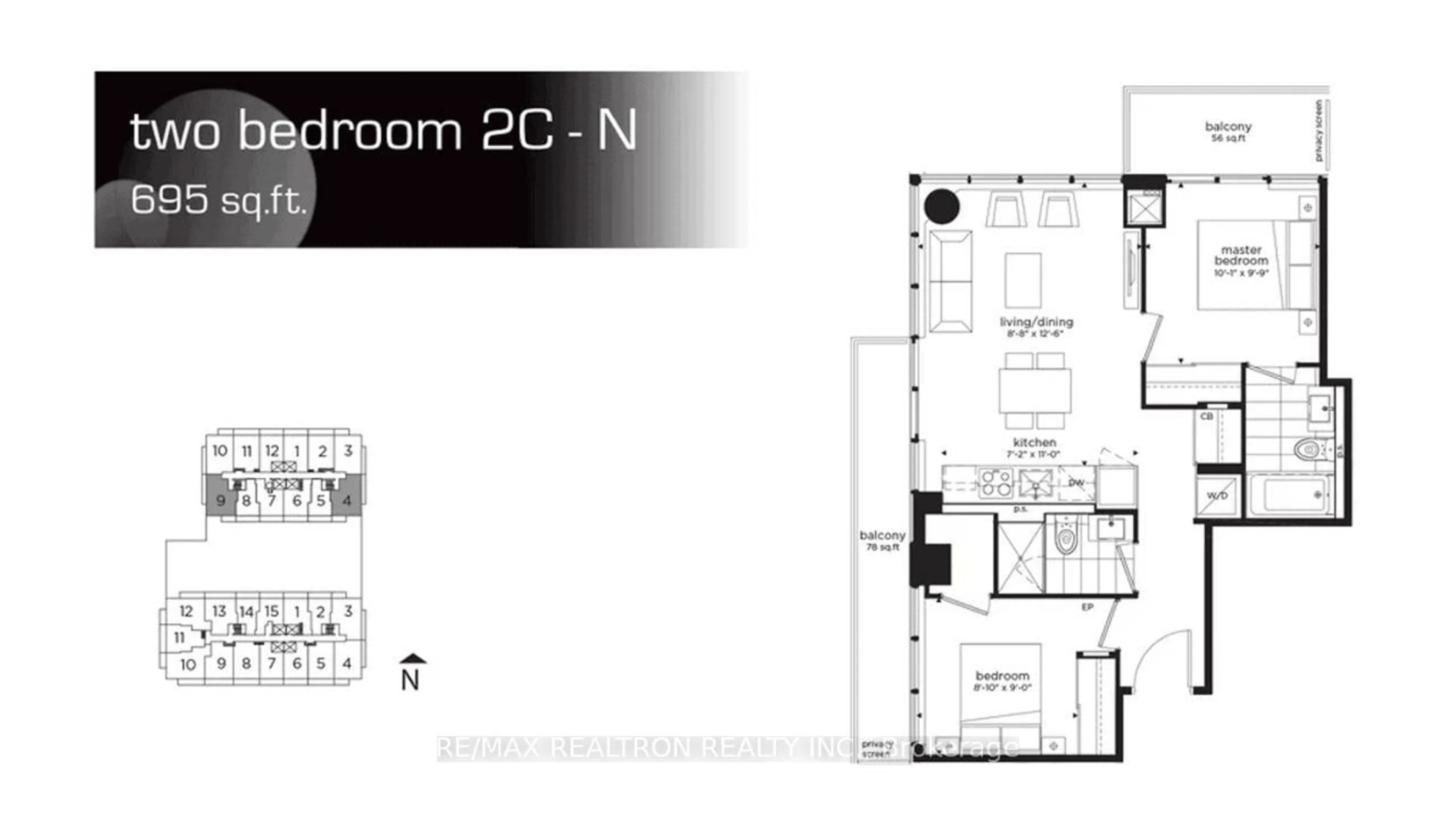 Floor plan for 99 Broadway Ave #2604 Nt, Toronto Ontario M4P 1V2