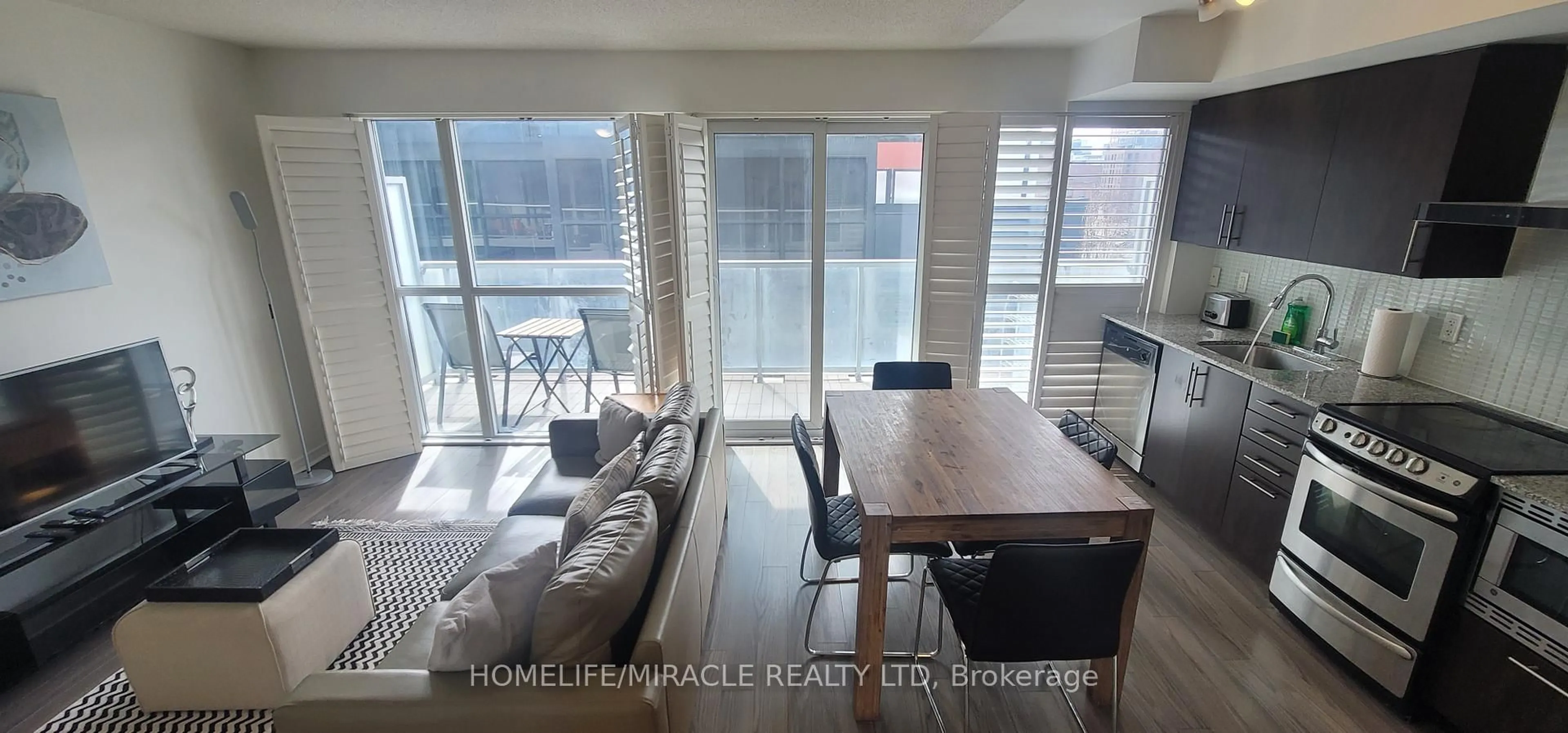 Living room with furniture, unknown for 352 Front St #414, Toronto Ontario M5V 0K3