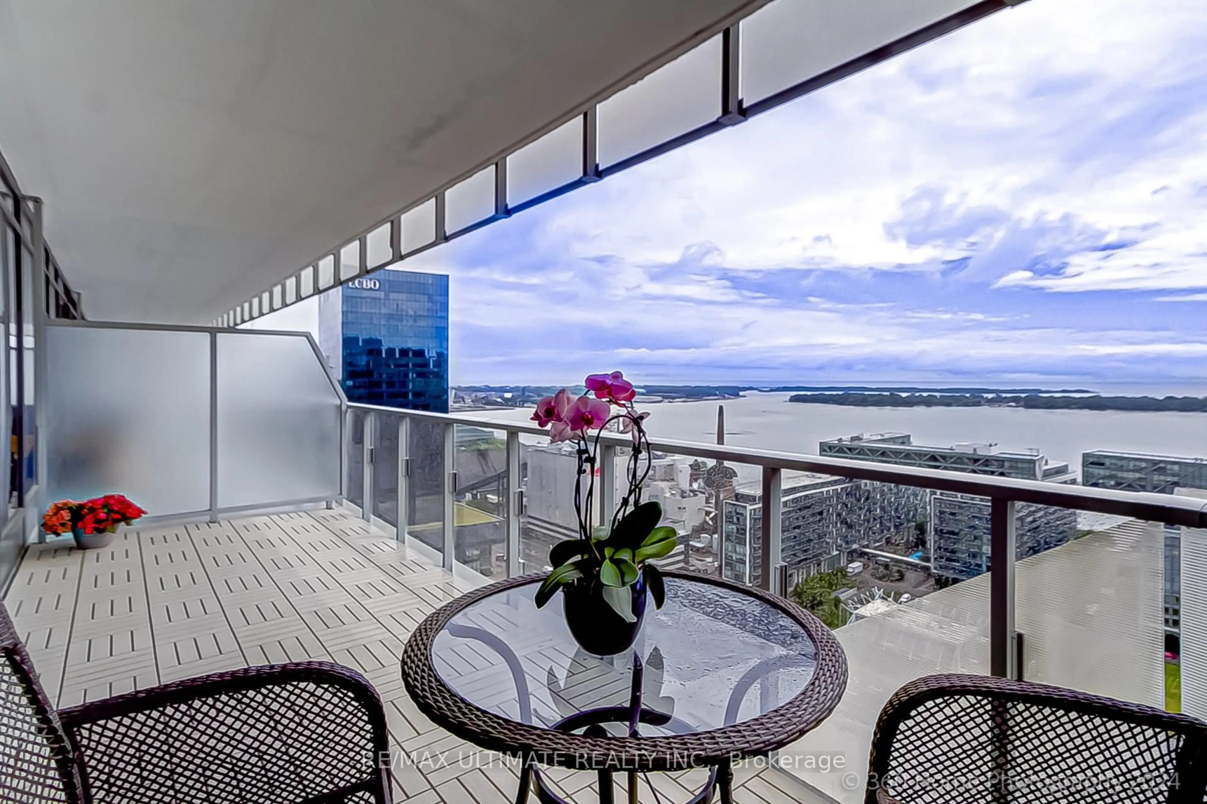 Balcony in the apartment, water/lake/river/ocean view for 28 Freeland St #2401, Toronto Ontario M5E 0E3