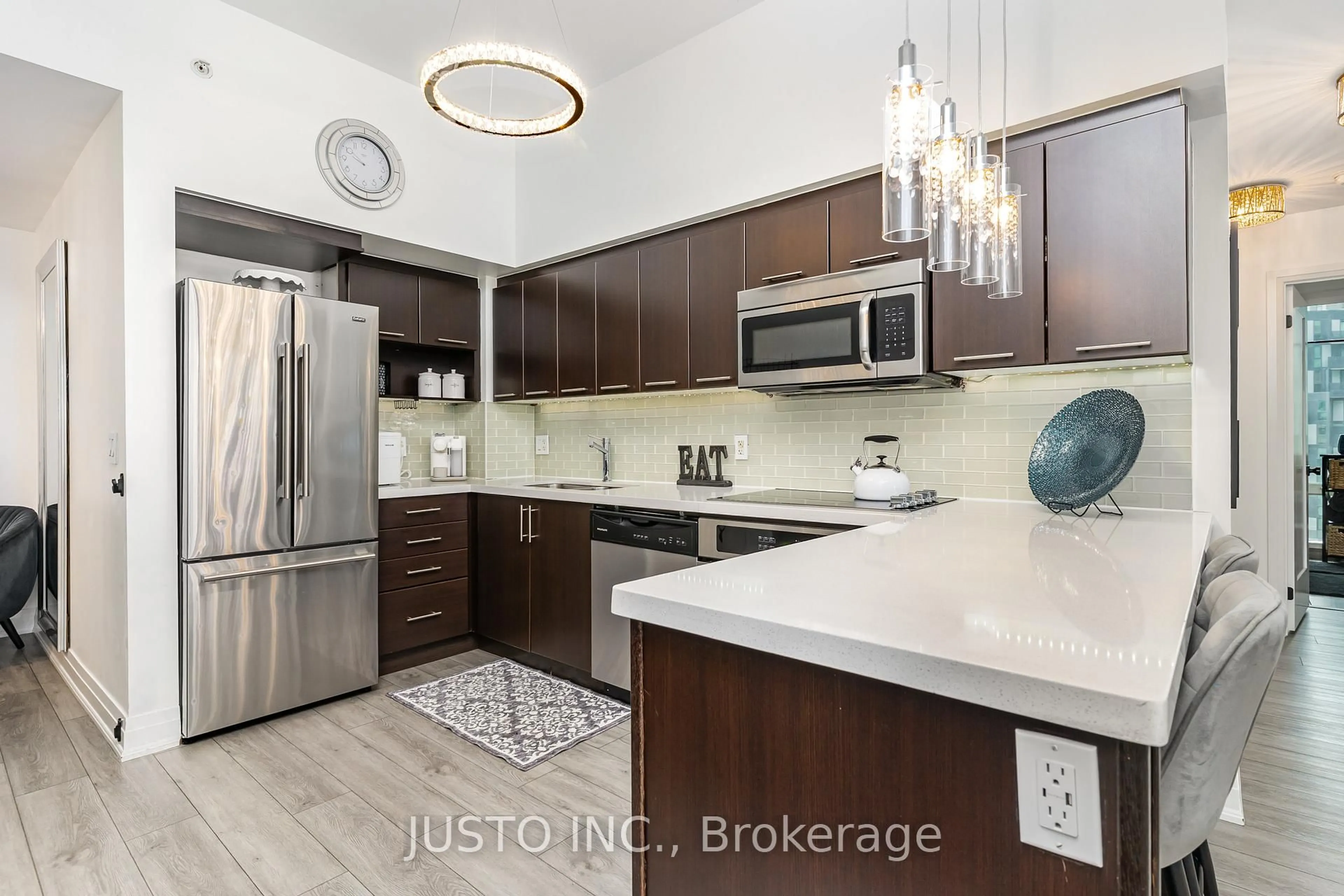 Open concept kitchen, ceramic/tile floor for 565 Wilson Ave #W604, Toronto Ontario M3H 0C6
