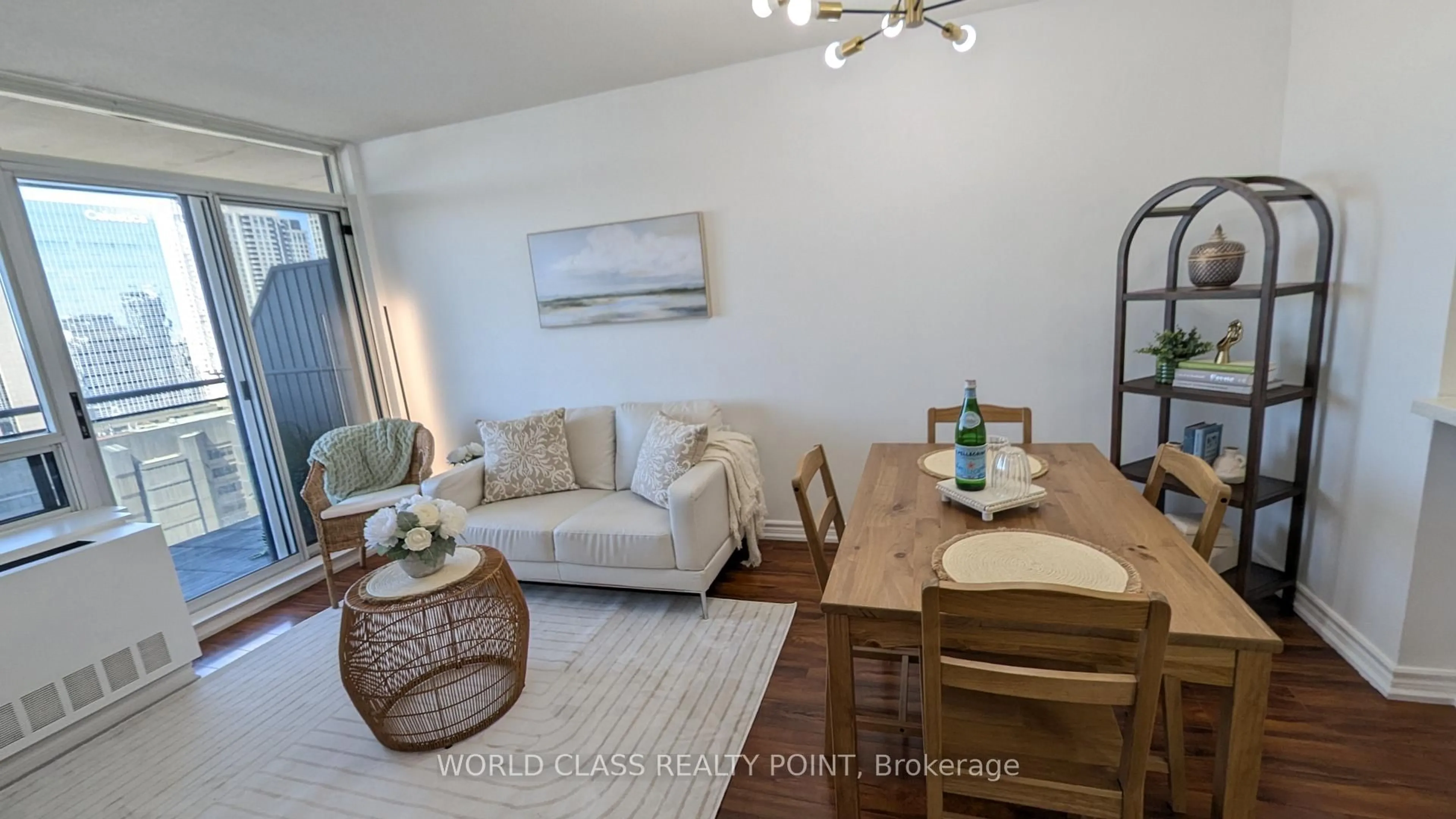 Living room with furniture, wood/laminate floor for 155 Beecroft Rd #1807, Toronto Ontario M2N 7C6