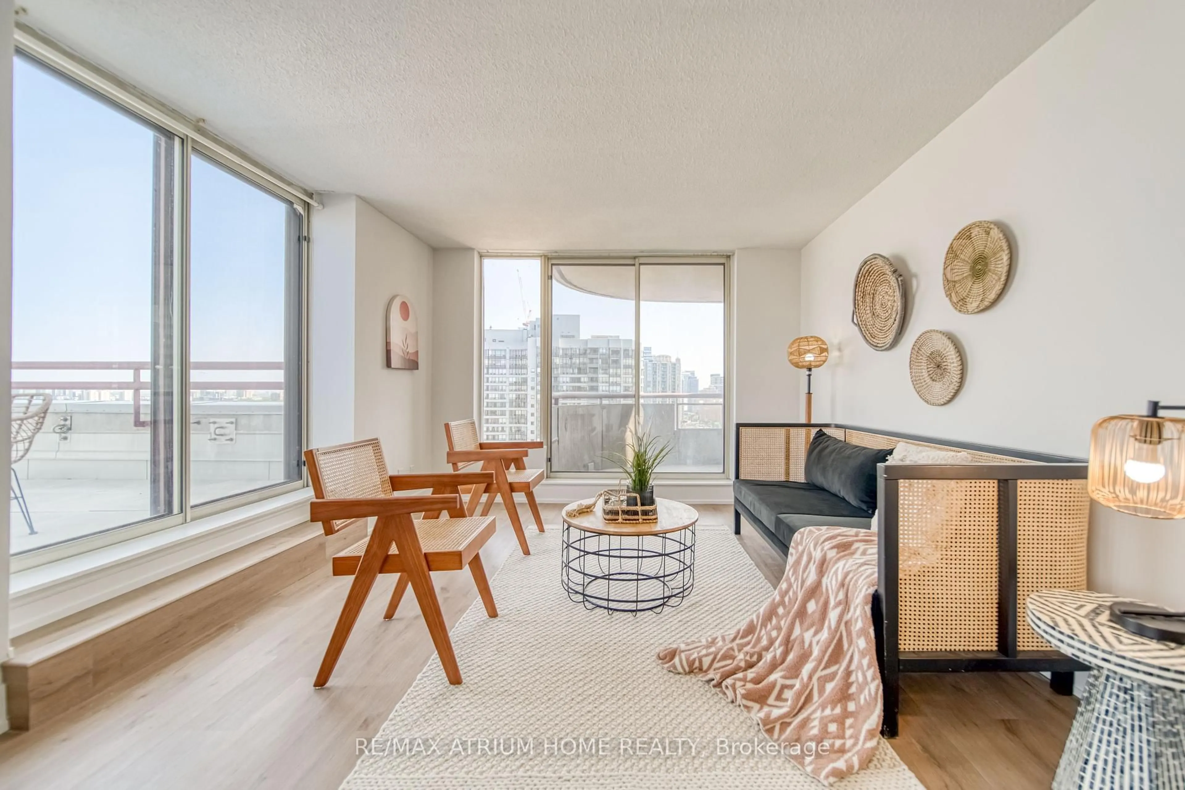 Living room with furniture, wood/laminate floor for 5765 Yonge St #PH306, Toronto Ontario M2M 4H9
