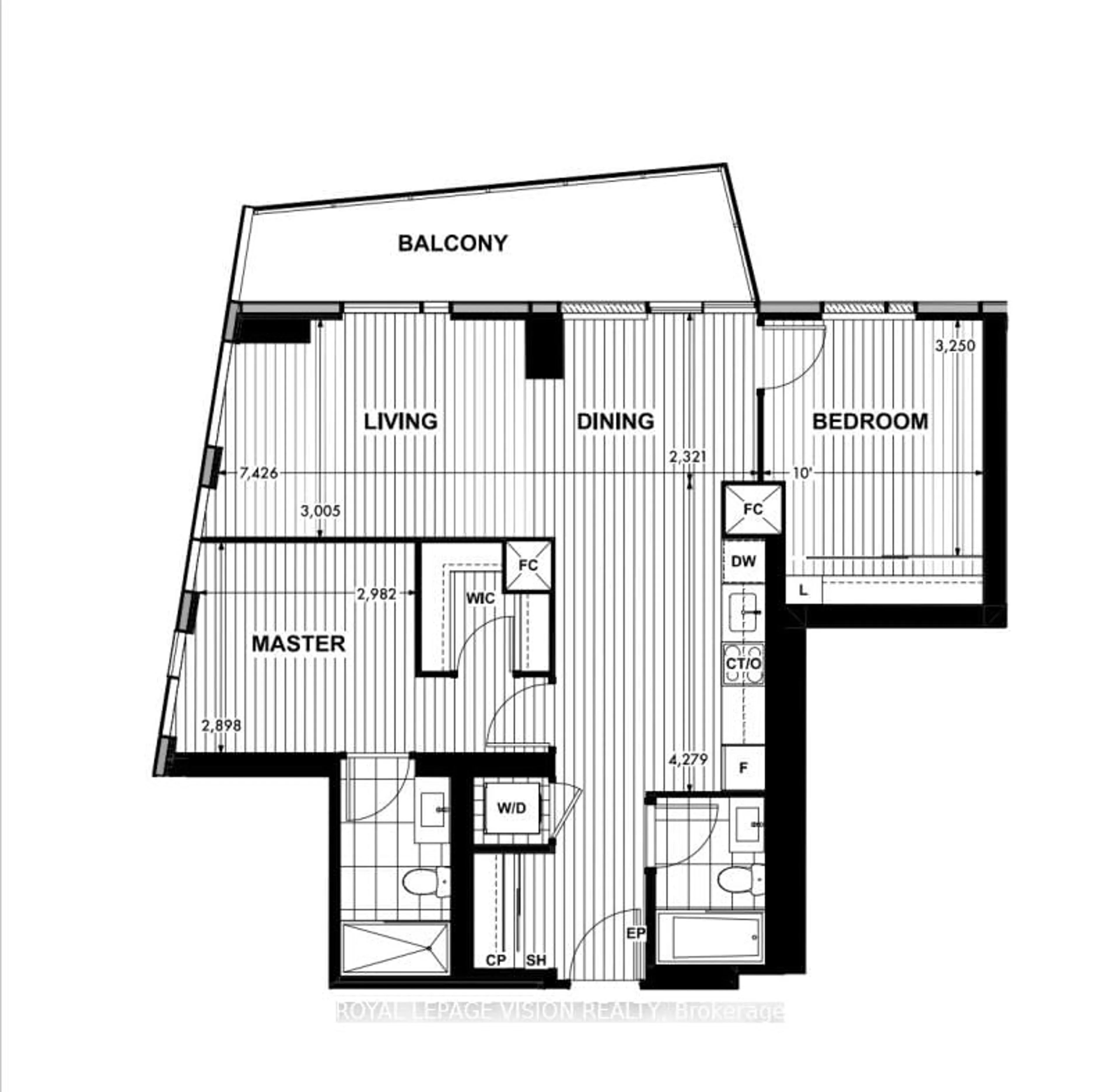 Floor plan for 470 Front St #1506, Toronto Ontario M5V 0V6