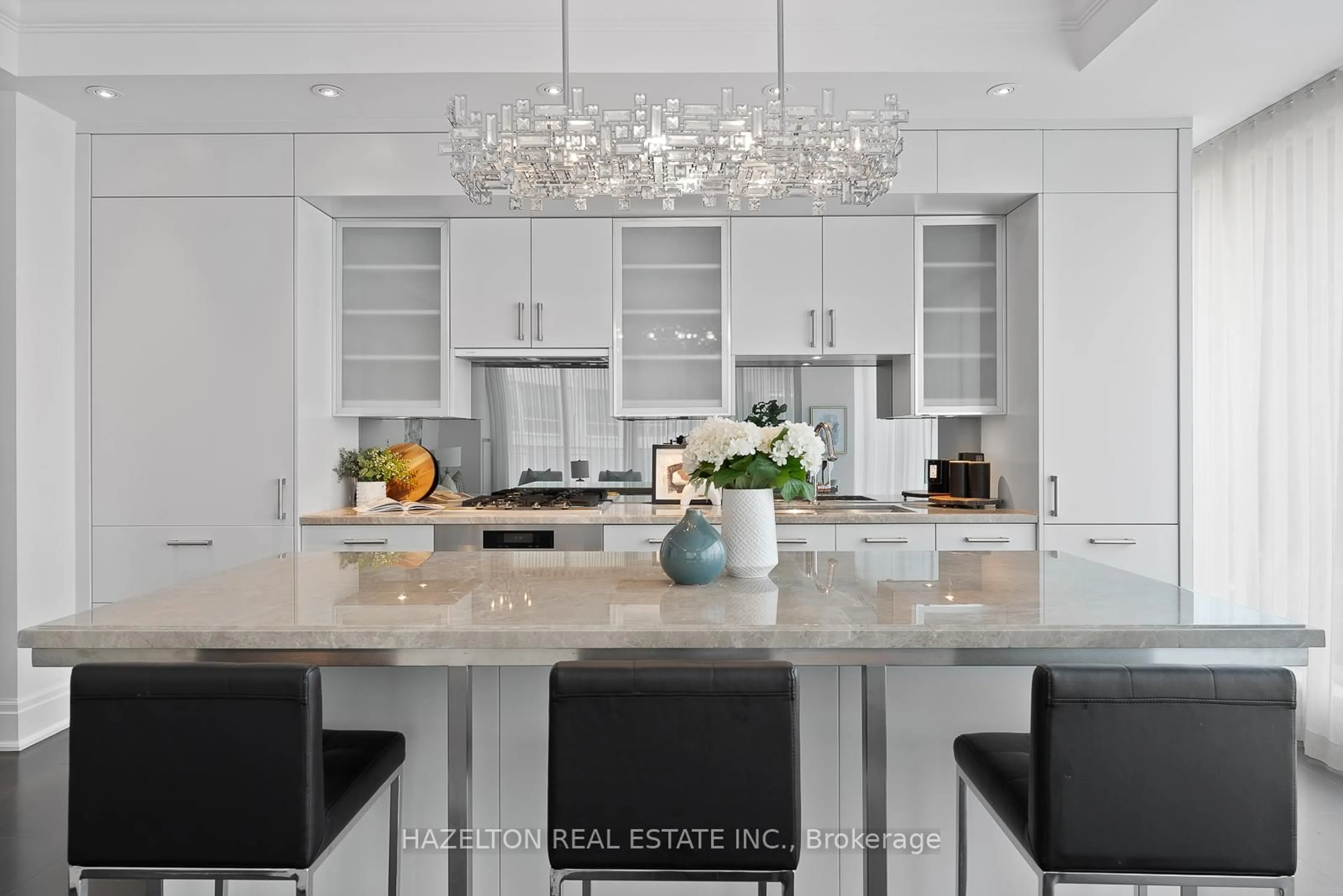 Contemporary kitchen, ceramic/tile floor for 55 Scollard St #1201, Toronto Ontario M5R 0A1
