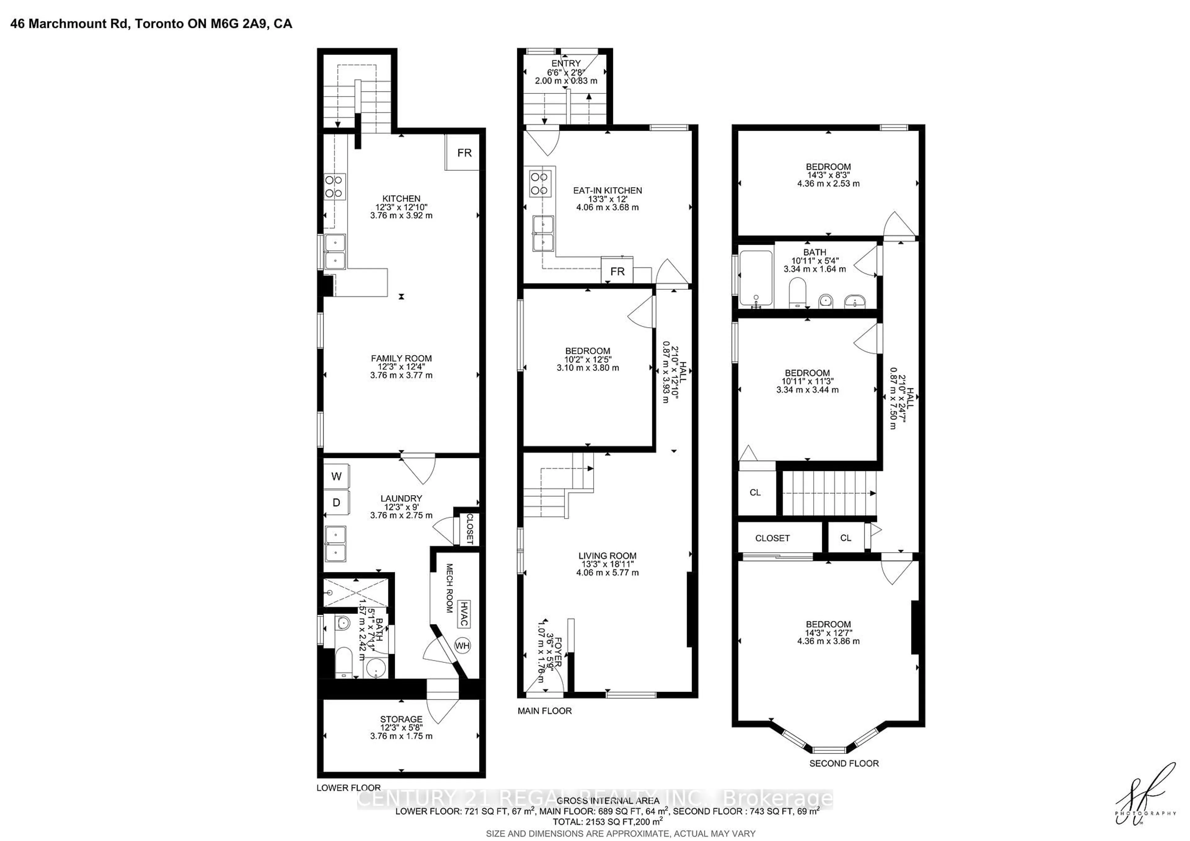 Floor plan for 46 Marchmount Rd, Toronto Ontario M6G 2A9