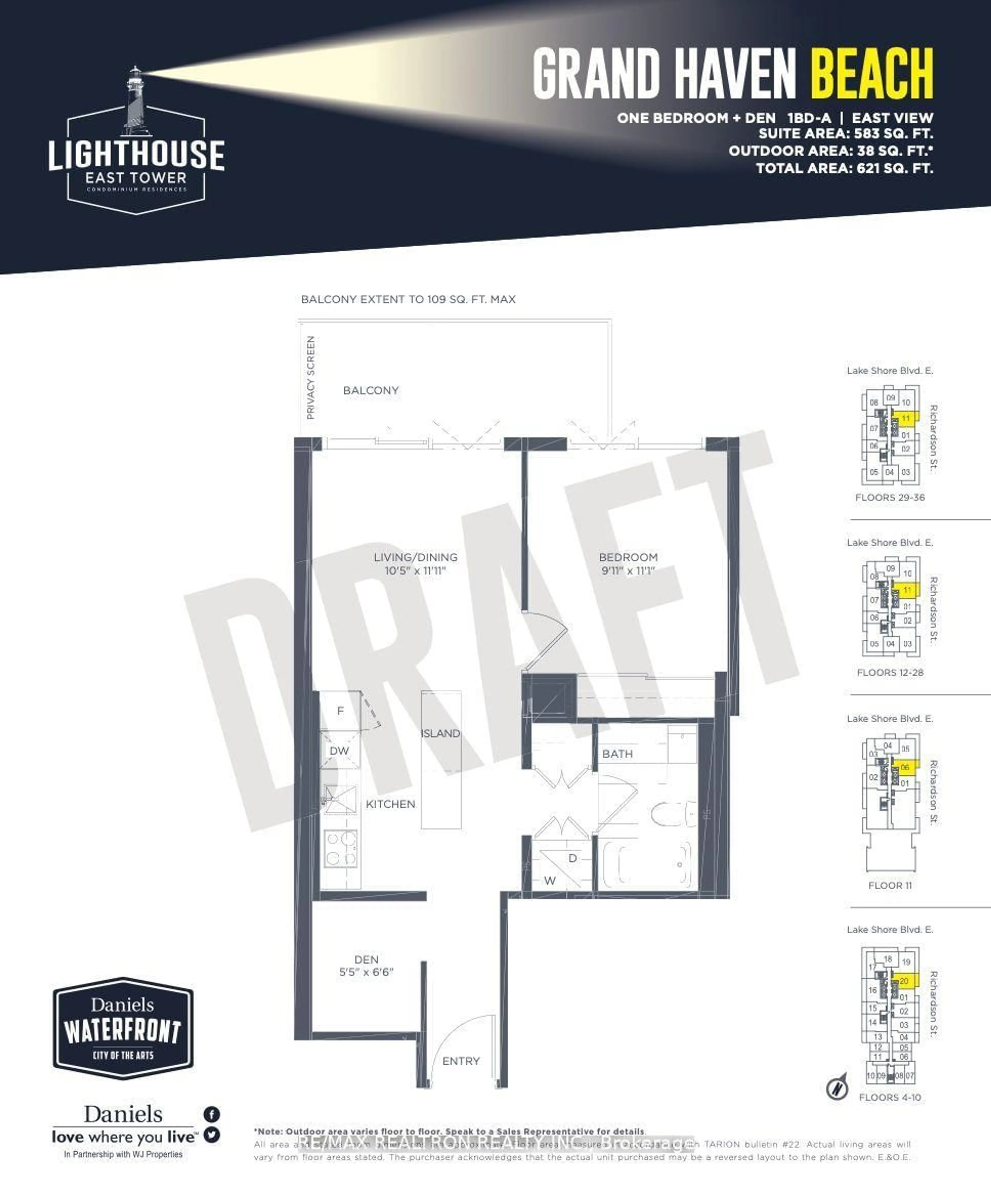 Floor plan for 20 Richardson St #720, Toronto Ontario M5B 0A5