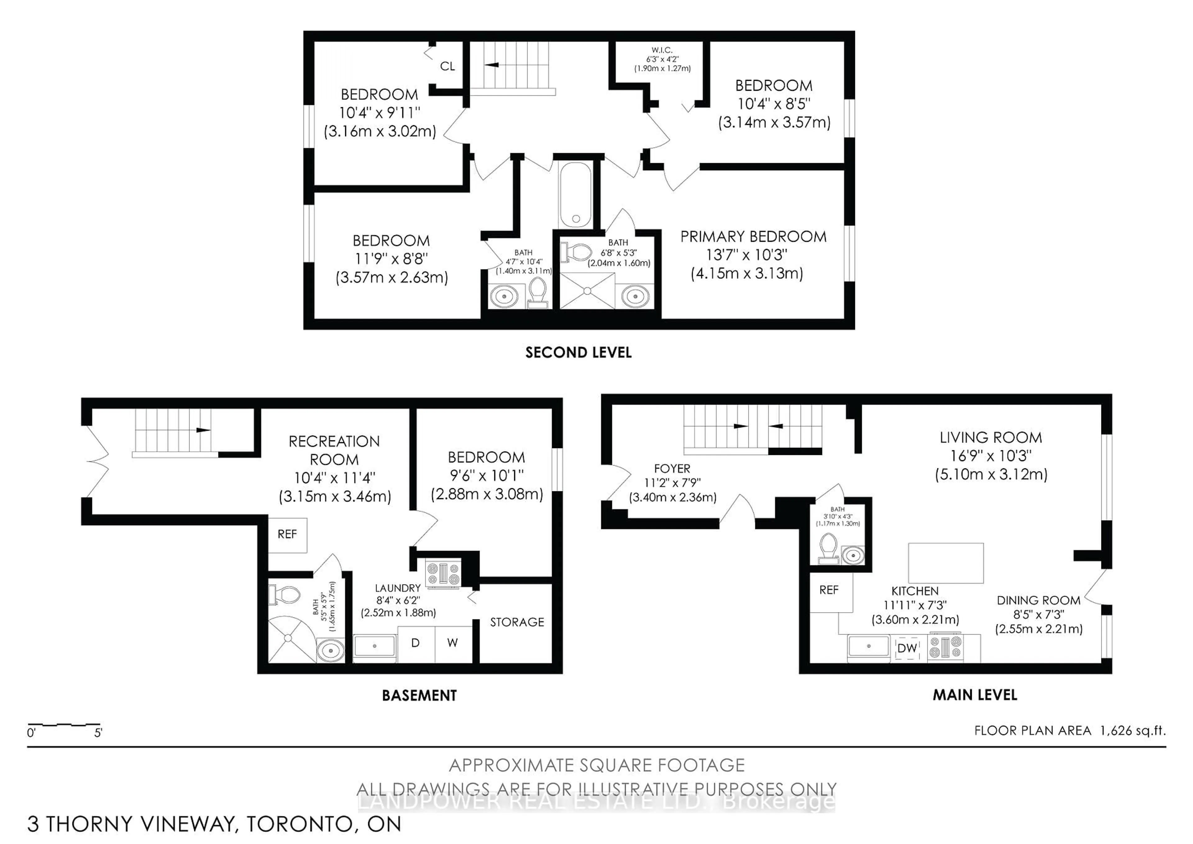 Floor plan for 3 Thorny Vineway, Toronto Ontario M2J 4J1
