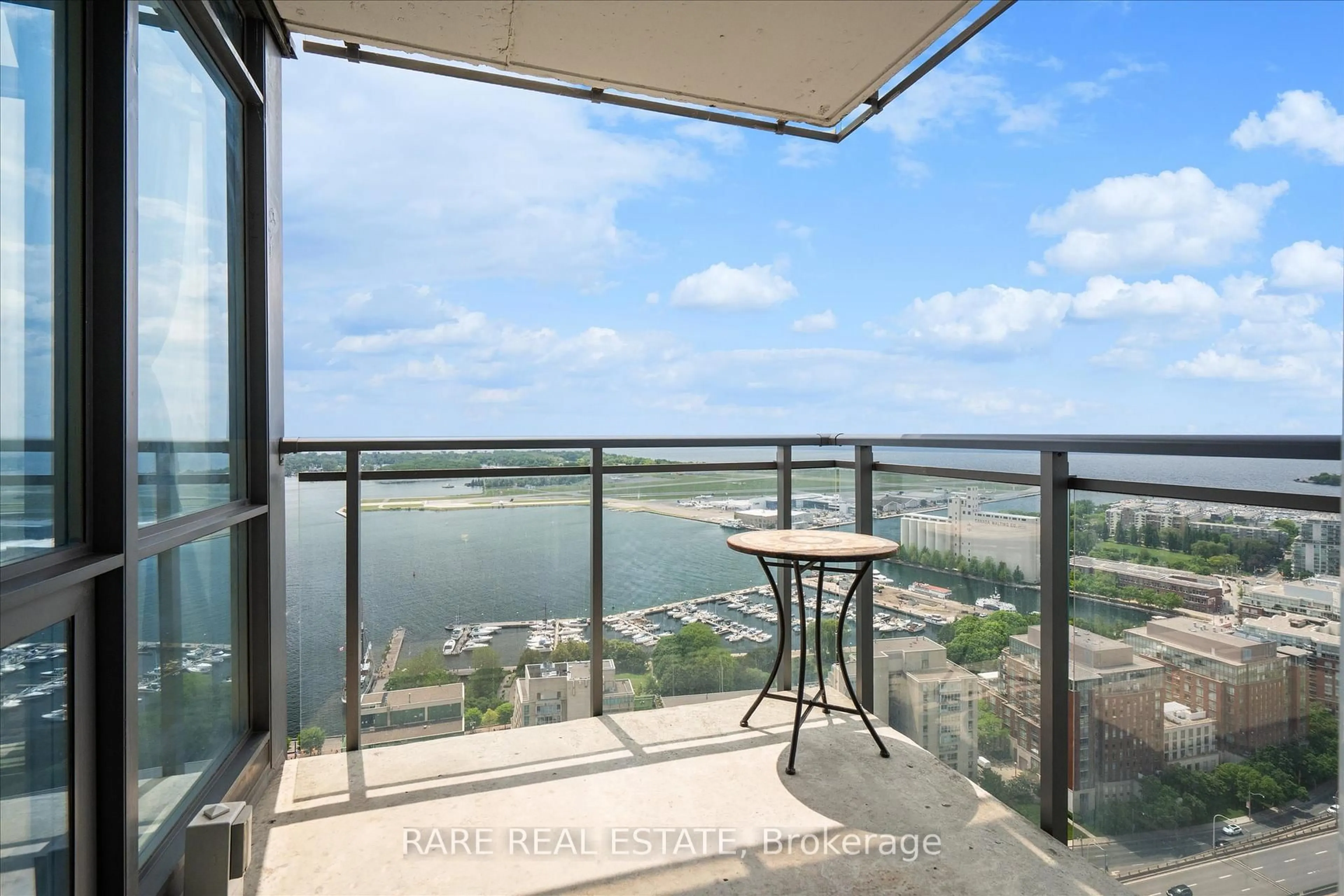 Balcony in the apartment, water/lake/river/ocean view for 11 Brunel Crt #4115, Toronto Ontario M5V 3Y3