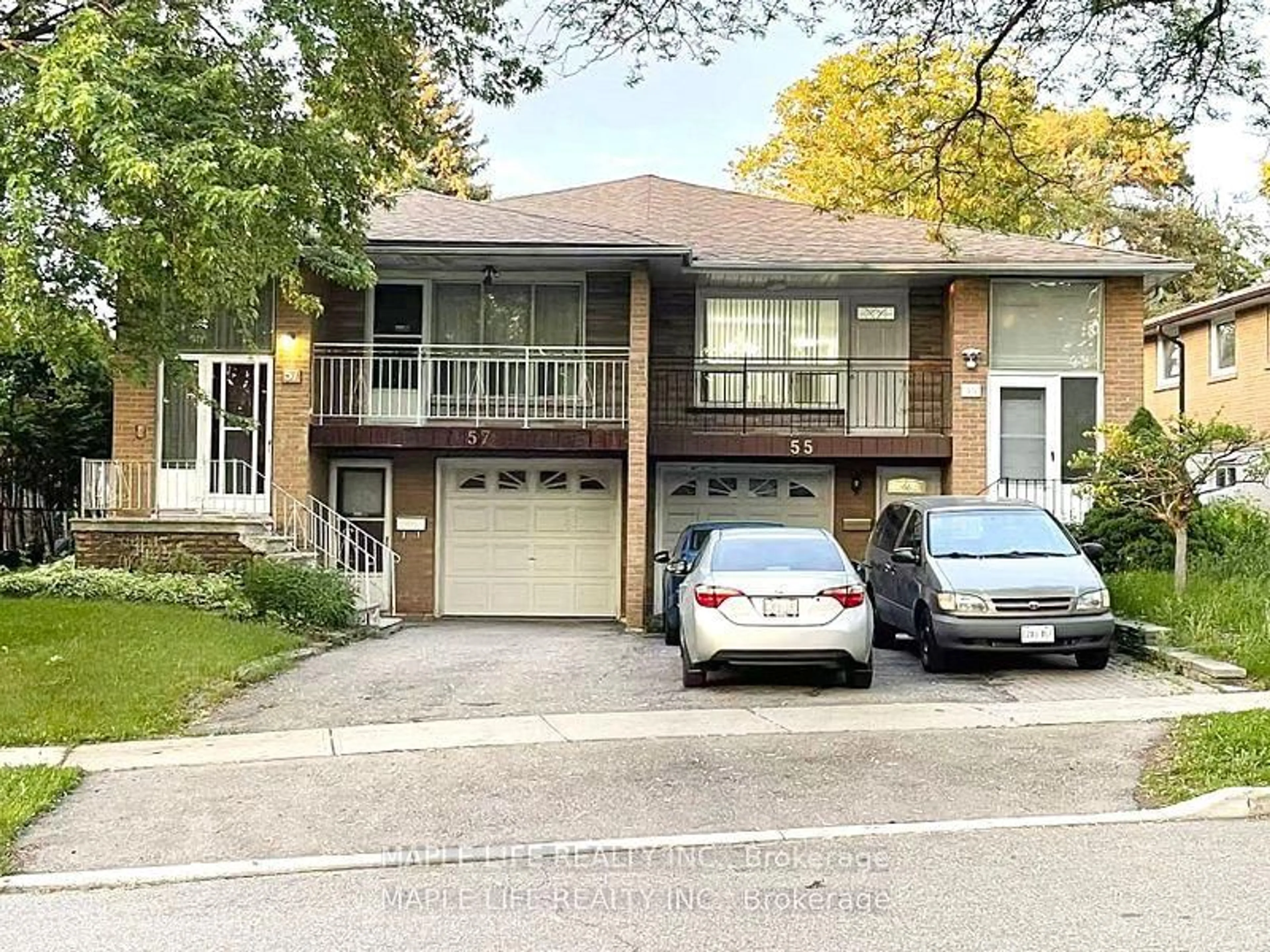 Home with brick exterior material, street for 55 James Gray Dr, Toronto Ontario M2H 1N8