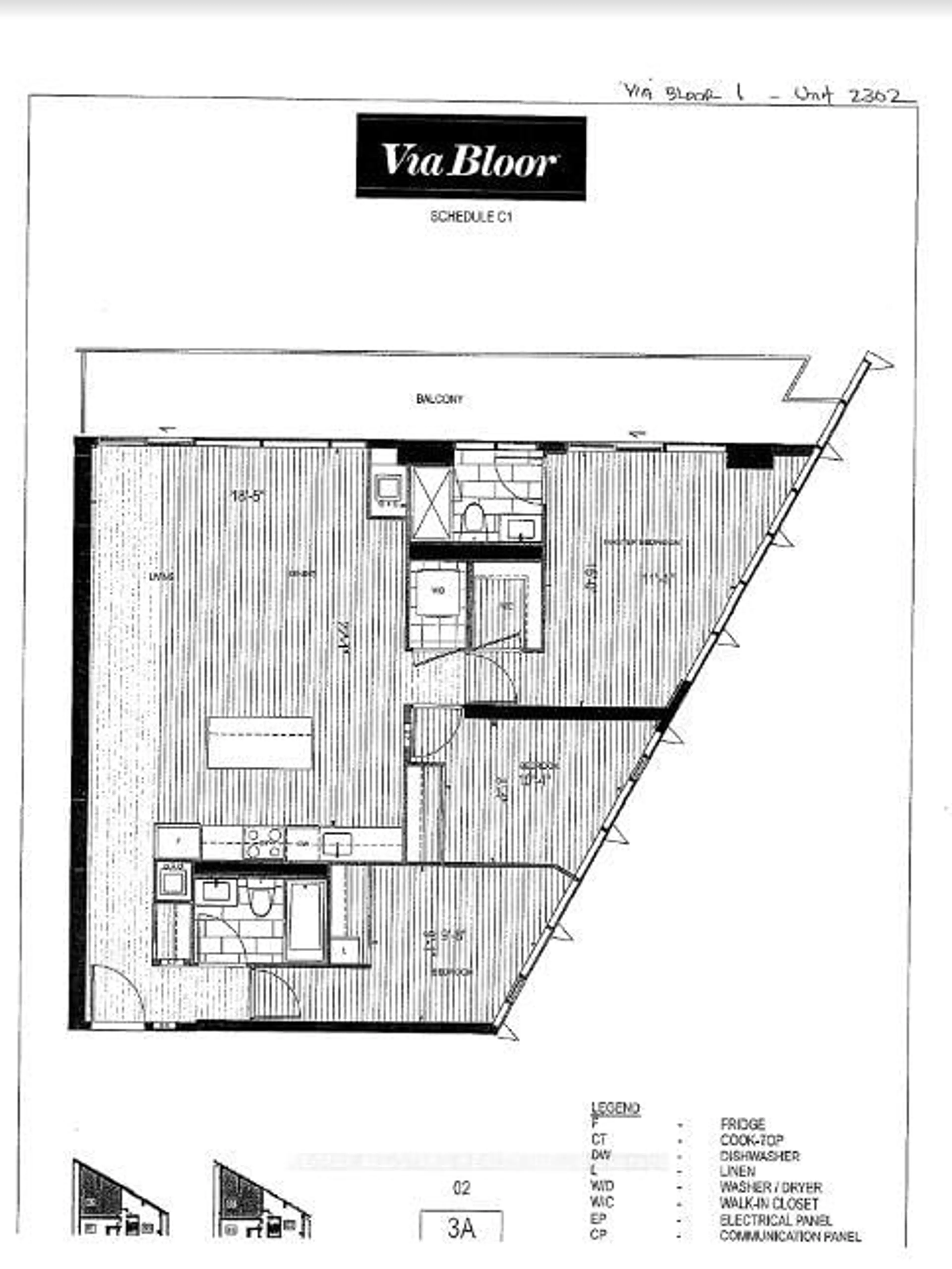 Floor plan for 575 Bloor St #2302, Toronto Ontario M4X 1J8