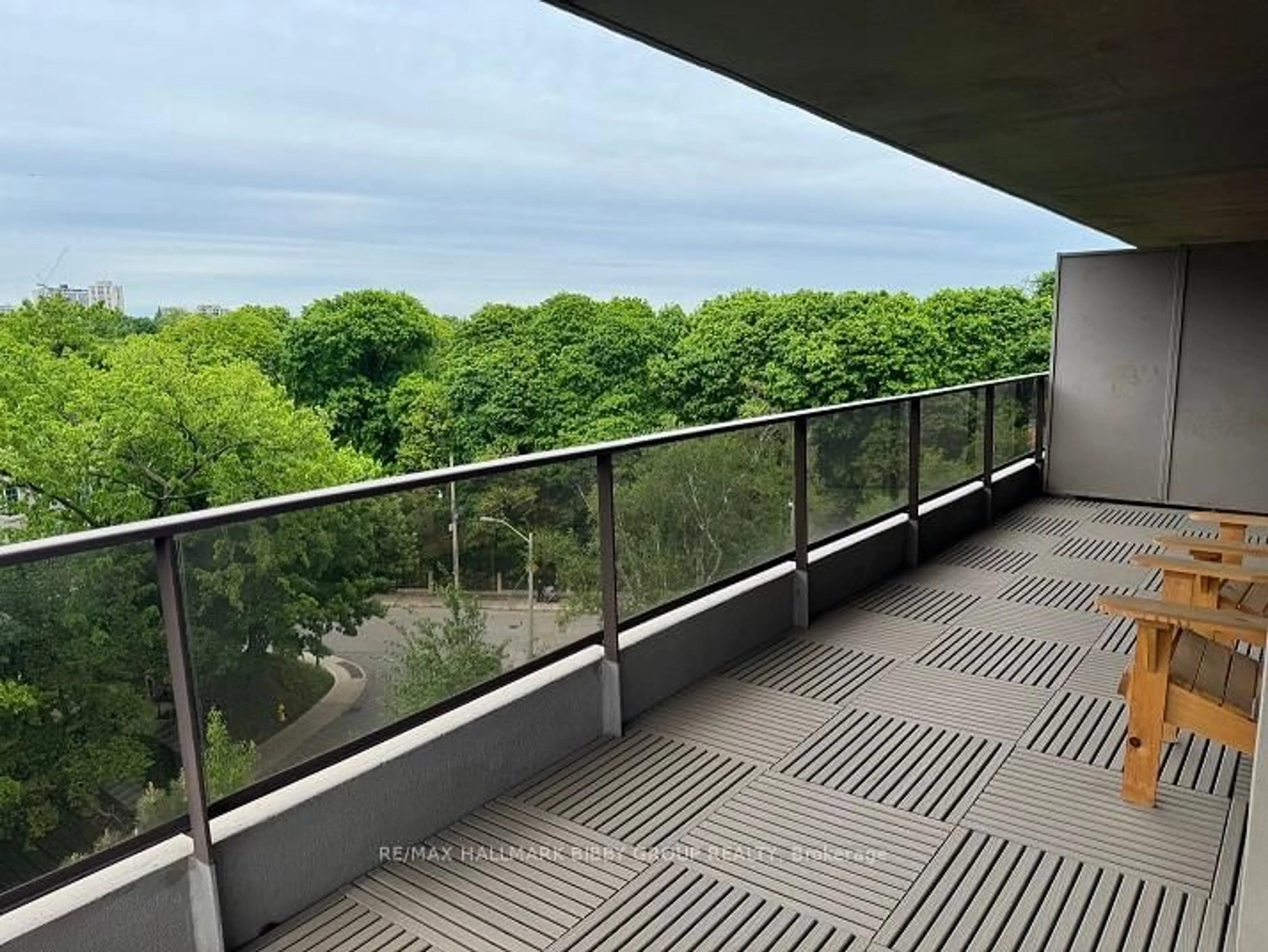 Balcony in the apartment, city buildings view from balcony for 20 Avoca Ave #601, Toronto Ontario M4T 2B8