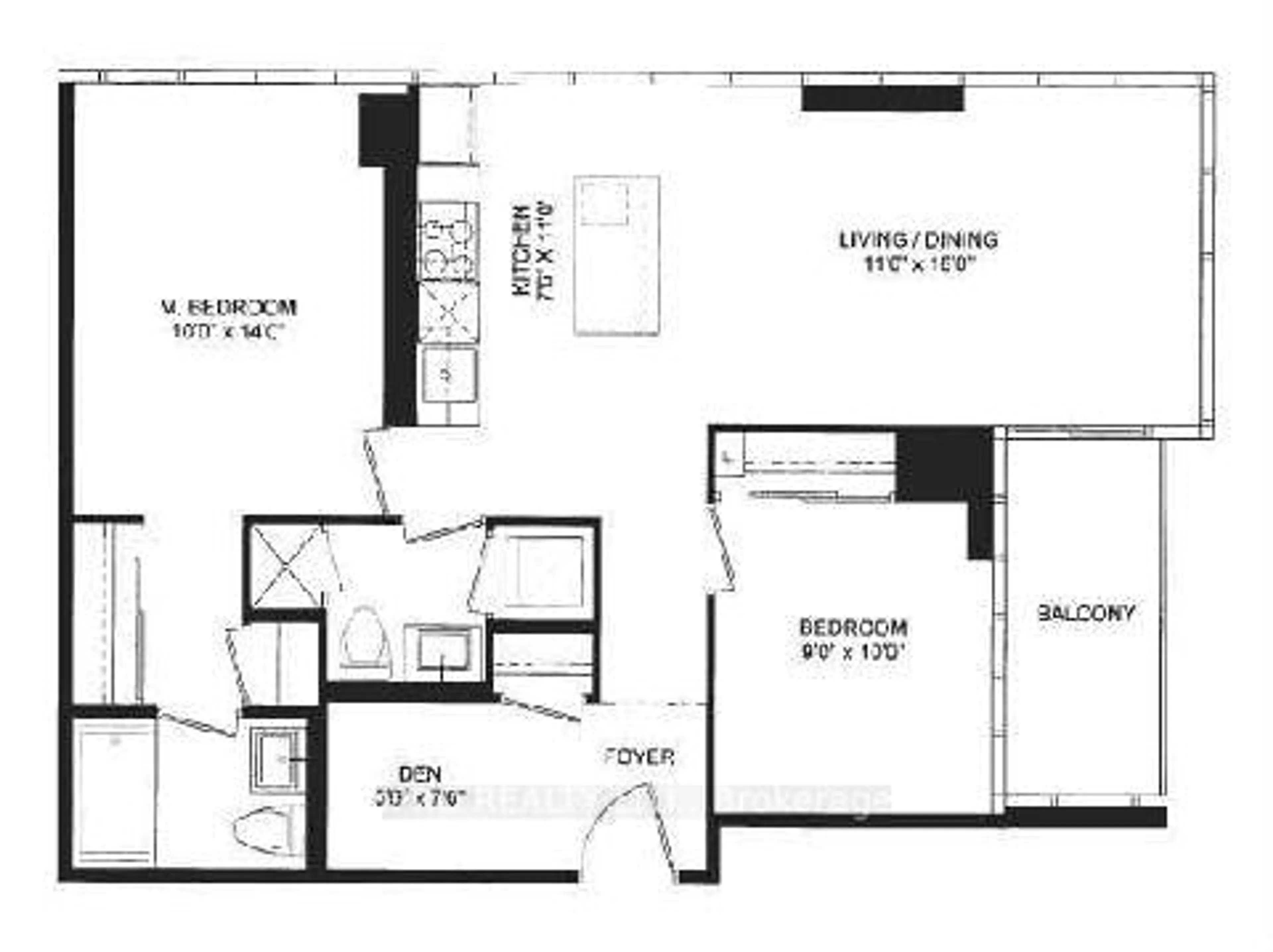 Floor plan for 9 Bogert Ave #2702, Toronto Ontario M2N 0H3