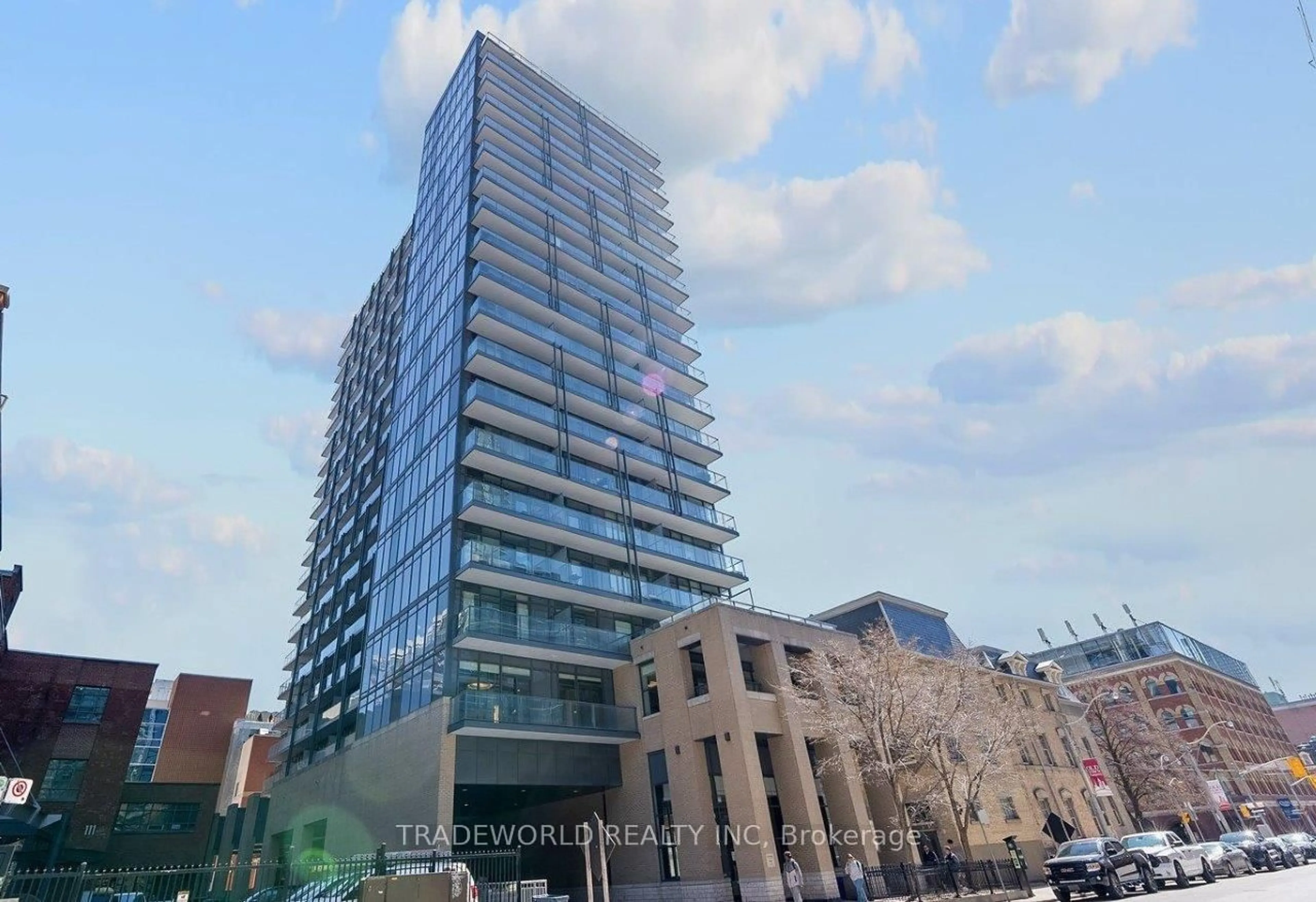 A pic from outside/outdoor area/front of a property/back of a property/a pic from drone, building for 105 George St #601, Toronto Ontario M5A 0L4