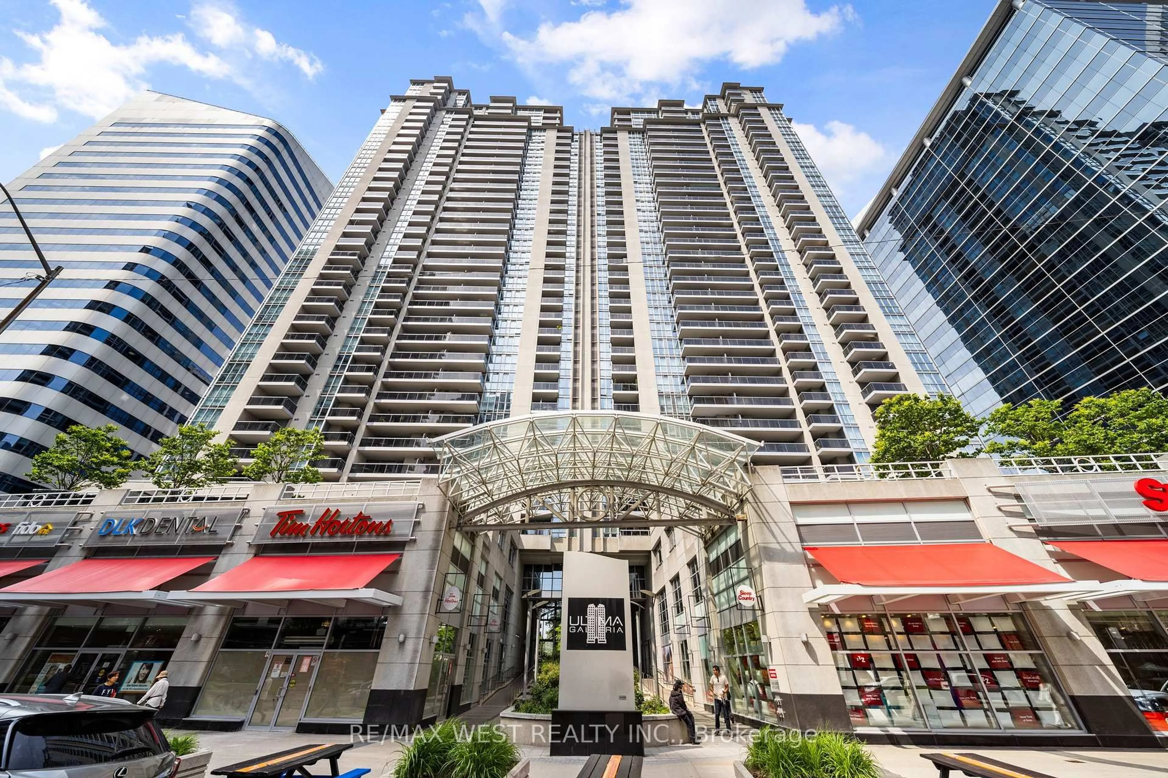 Patio, city buildings view from balcony for 4978 Yonge St #1912, Toronto Ontario M2N 7G8