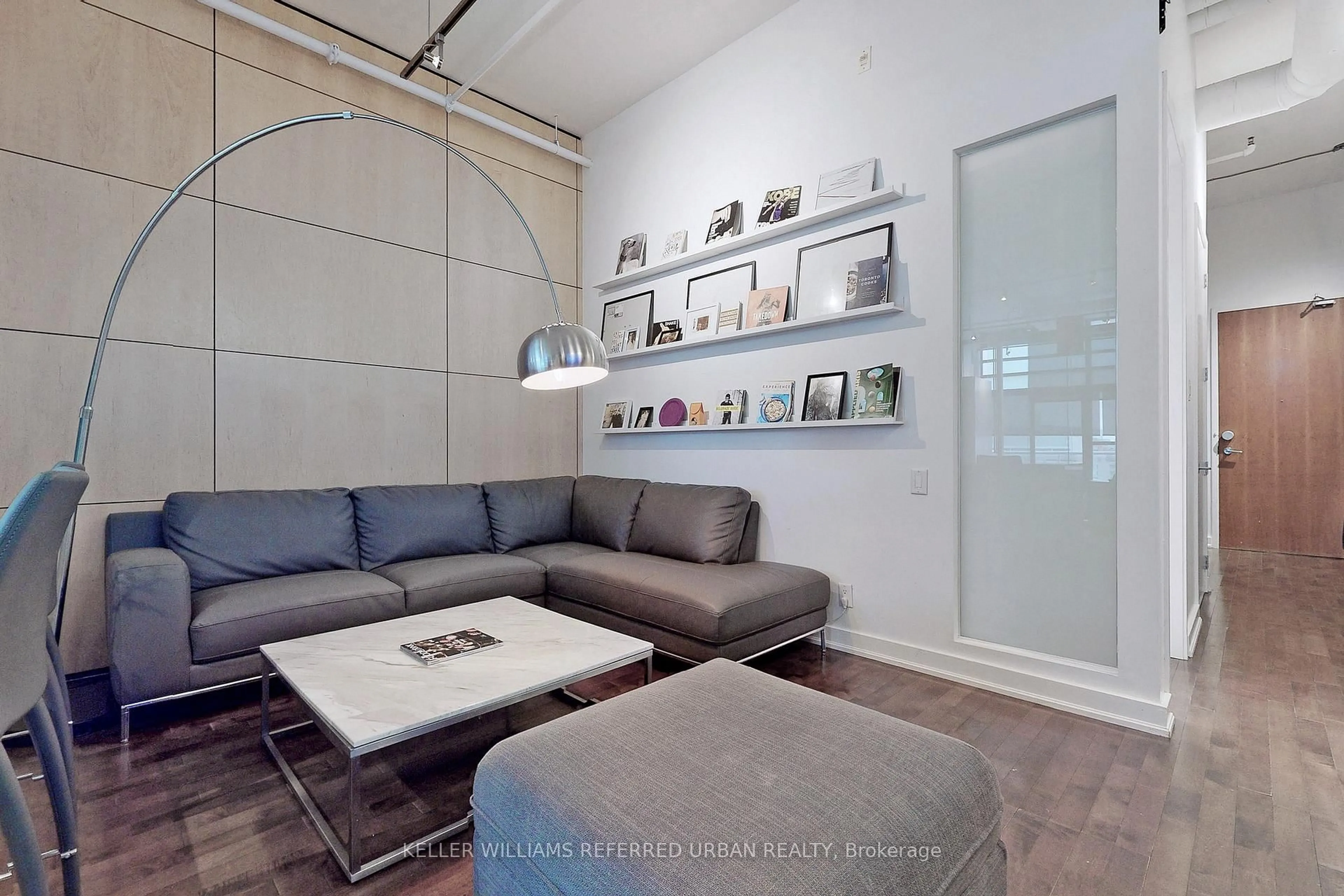 Living room with furniture, unknown for 43 Hanna Ave #605, Toronto Ontario M6K 1X1