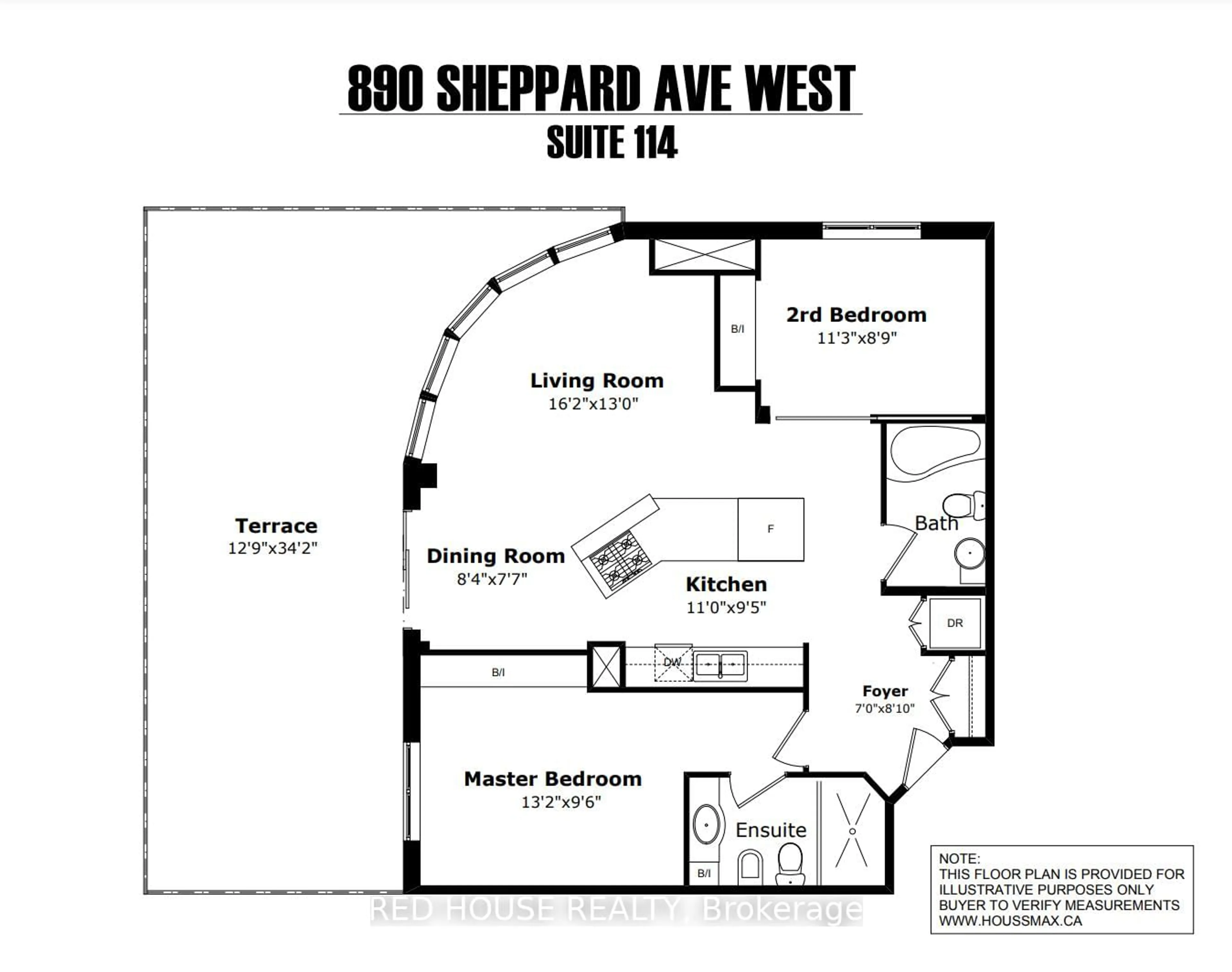 Floor plan for 890 Sheppard Ave #114, Toronto Ontario M3H 6B9