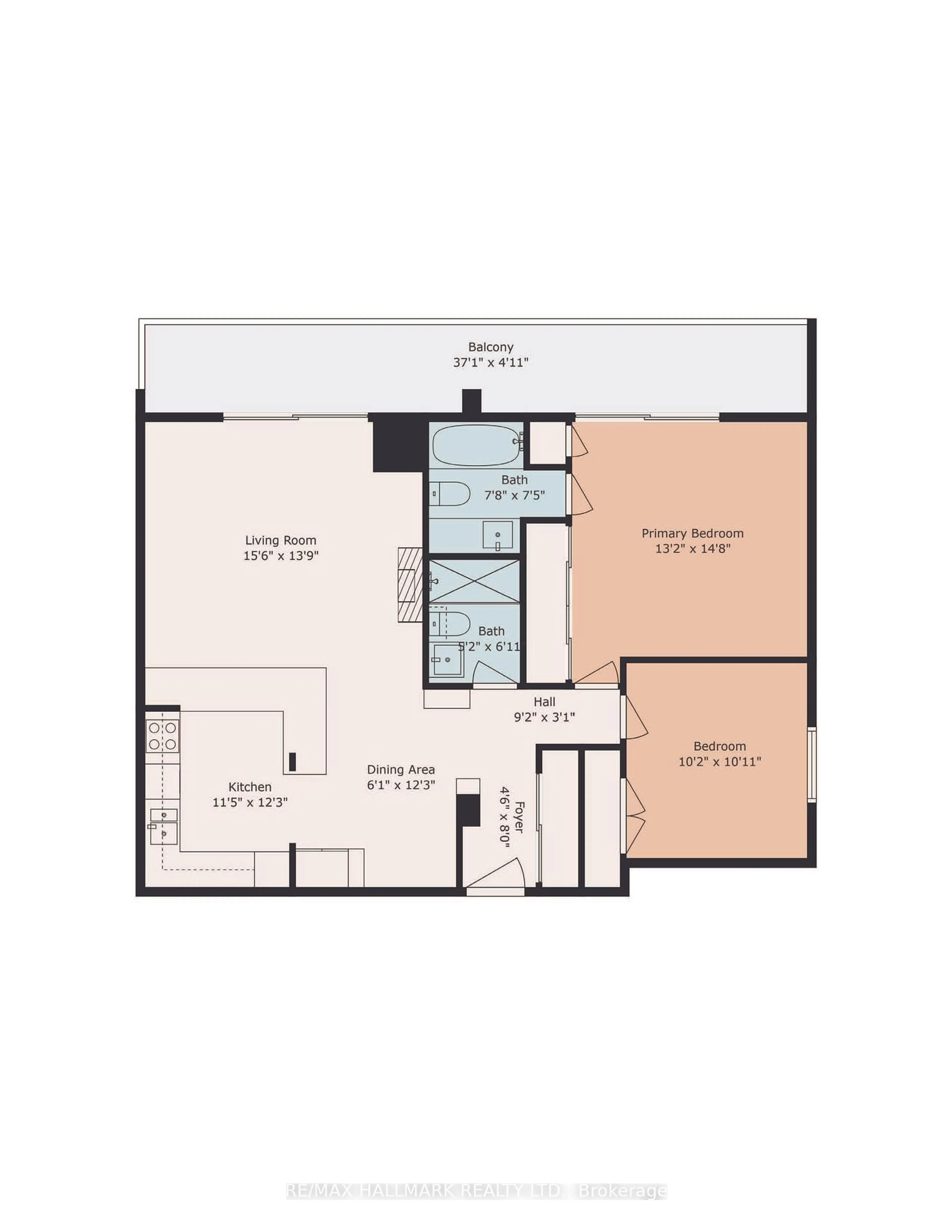Floor plan for 212 St George St #203, Toronto Ontario M5R 2N5