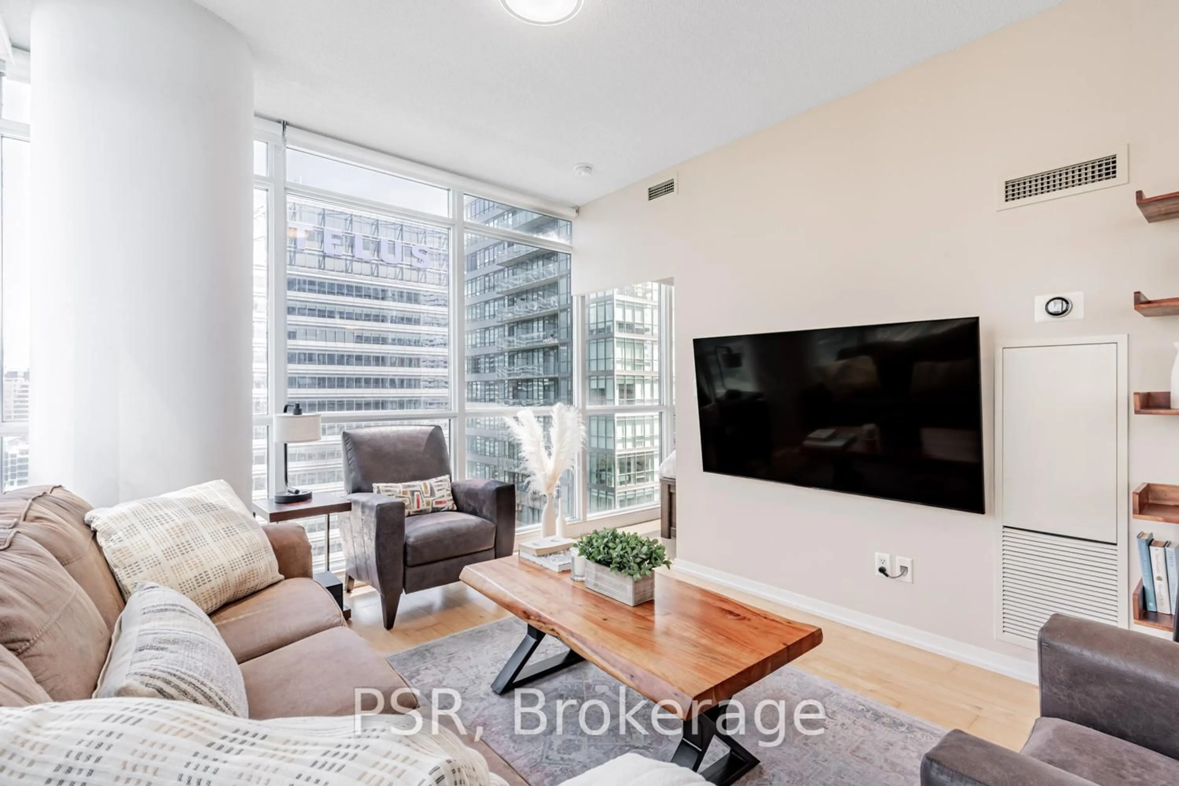 Living room with furniture, unknown for 55 Bremner Blvd #3101, Toronto Ontario M5J 0A6