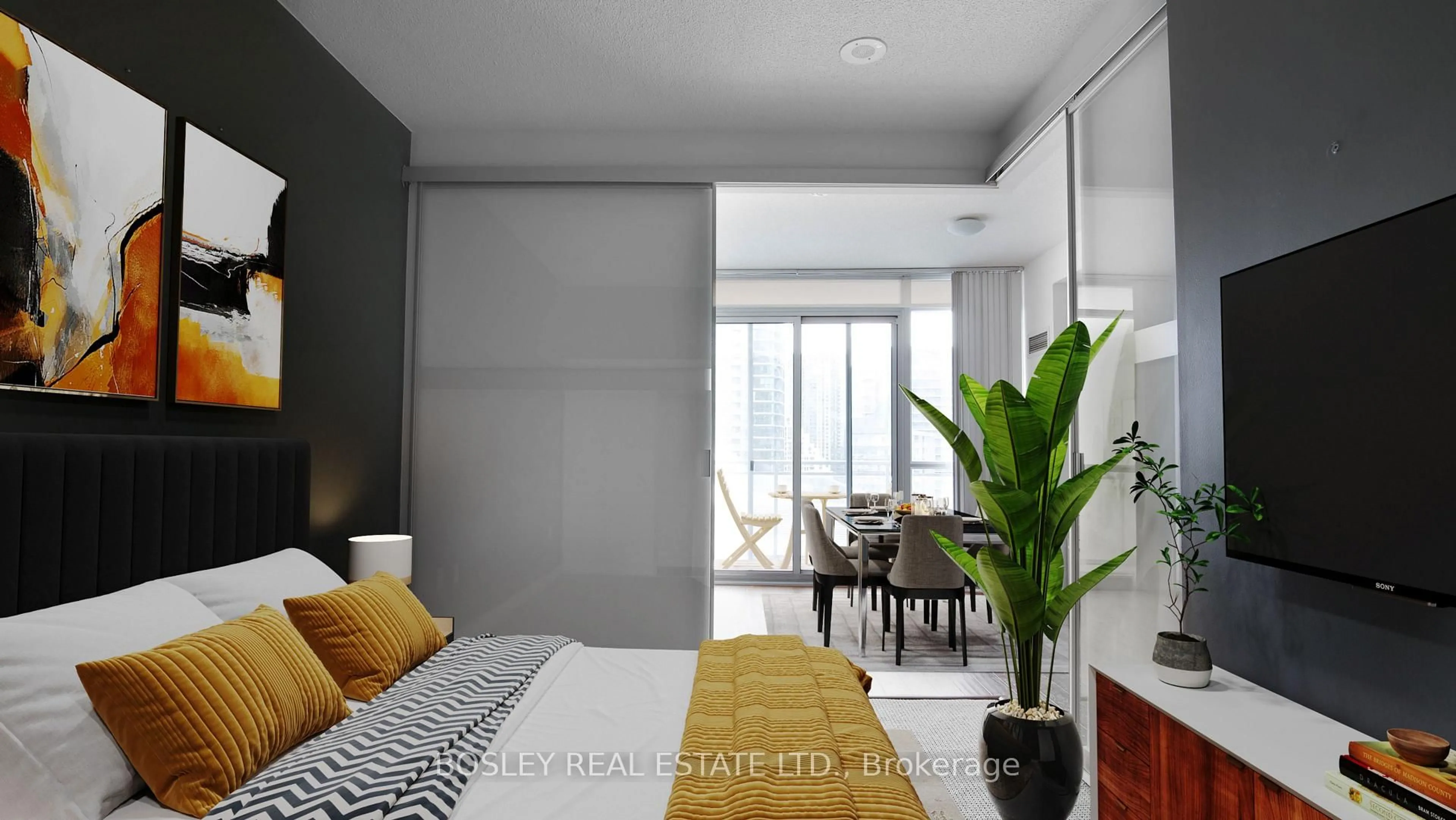 Bedroom with bed, unknown for 38 Dan Leckie Way #1802, Toronto Ontario M5V 2V6
