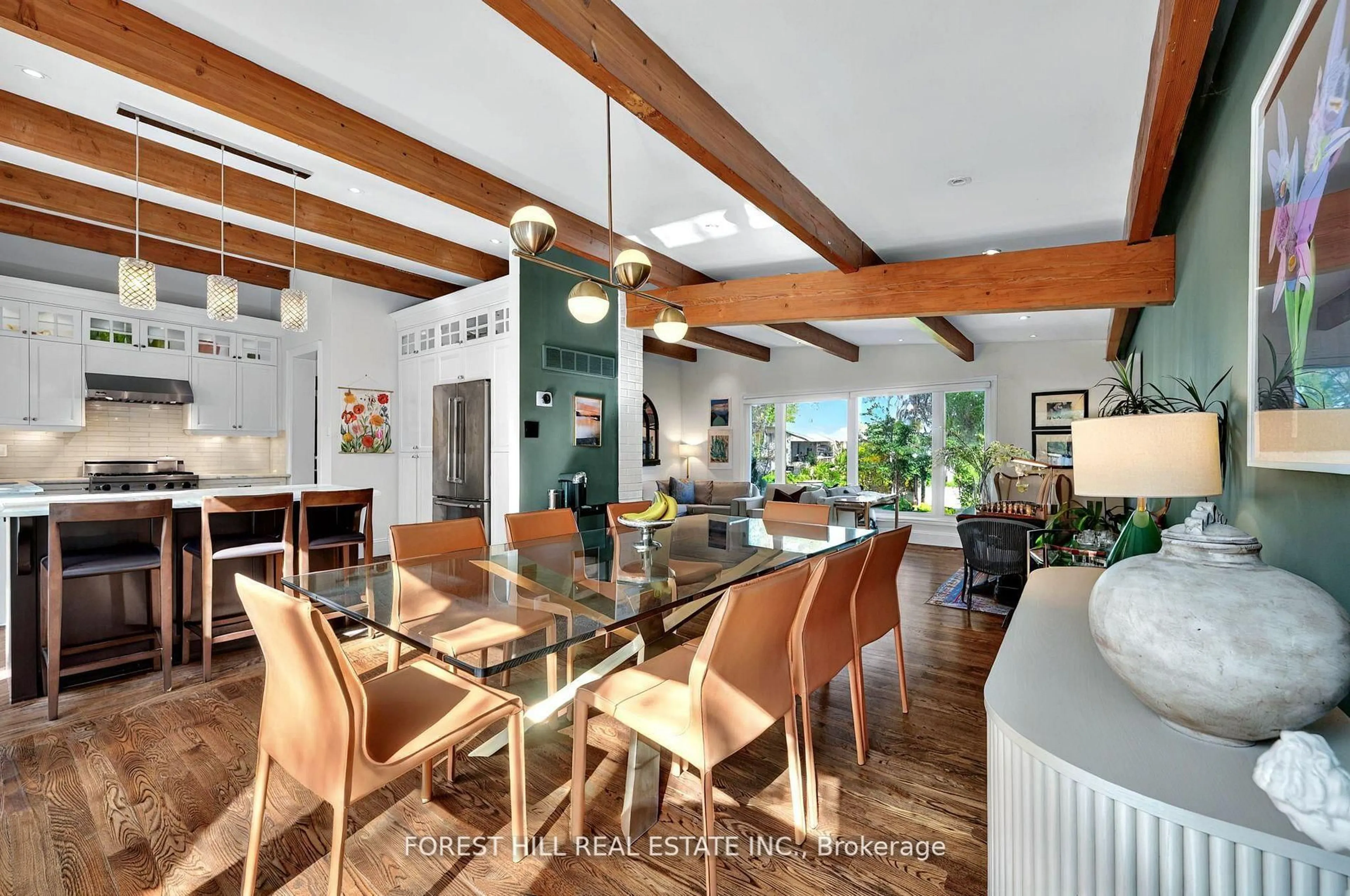 Dining room, wood/laminate floor for 49 Arlstan Dr, Toronto Ontario M3H 4W1