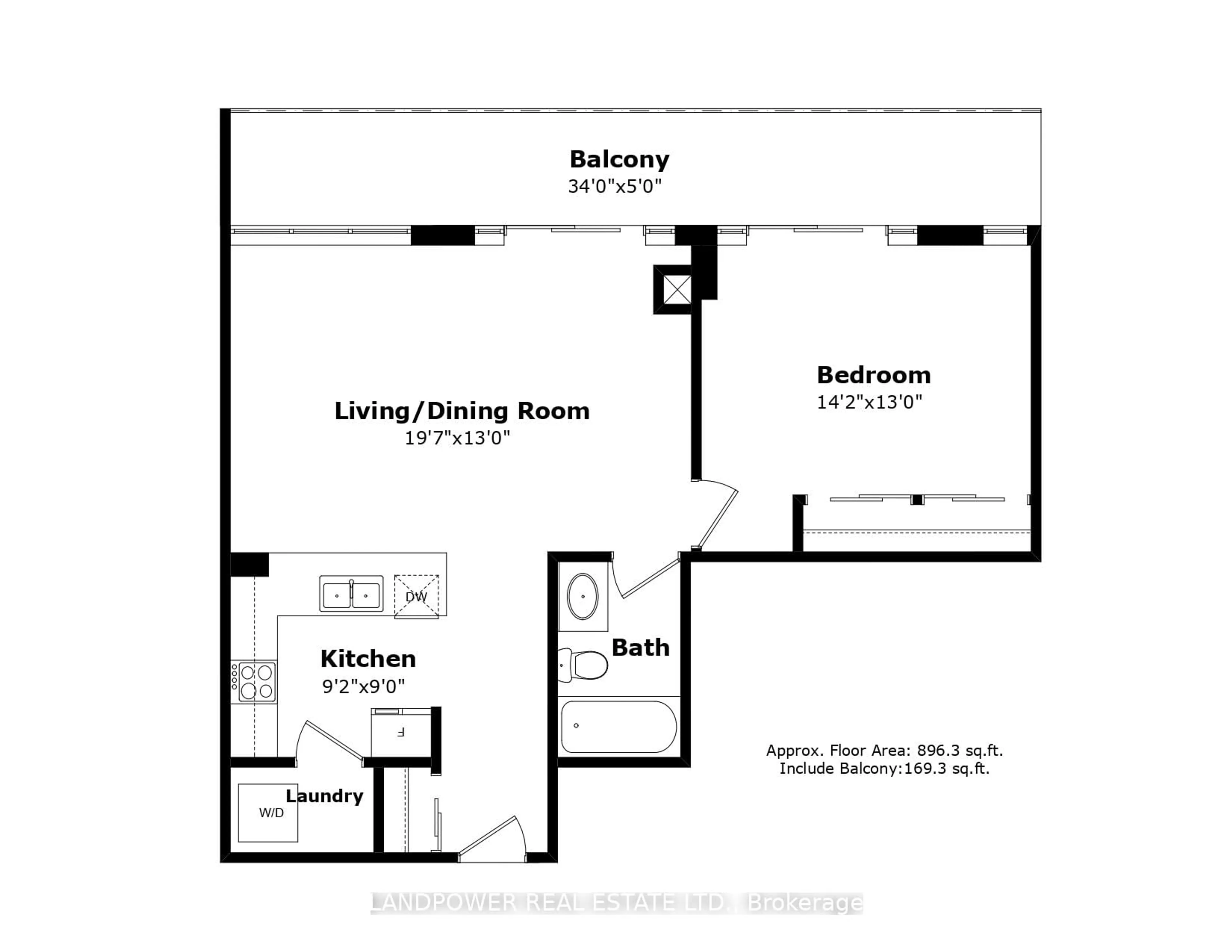 Floor plan for 900 Mount Pleasant Rd #511, Toronto Ontario M4P 3J9
