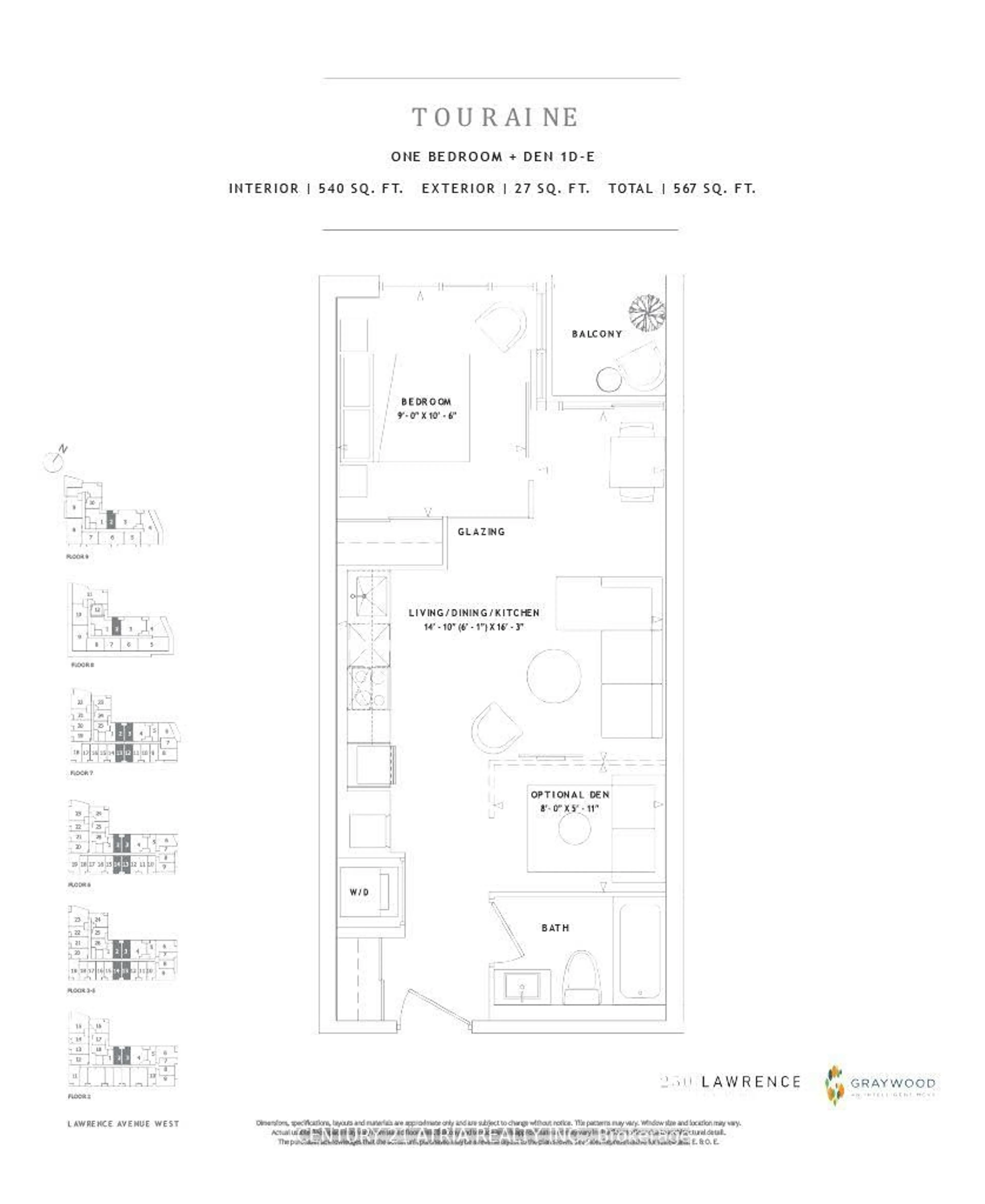 Floor plan for 250 Lawrence St #717, Toronto Ontario M5M 1B2