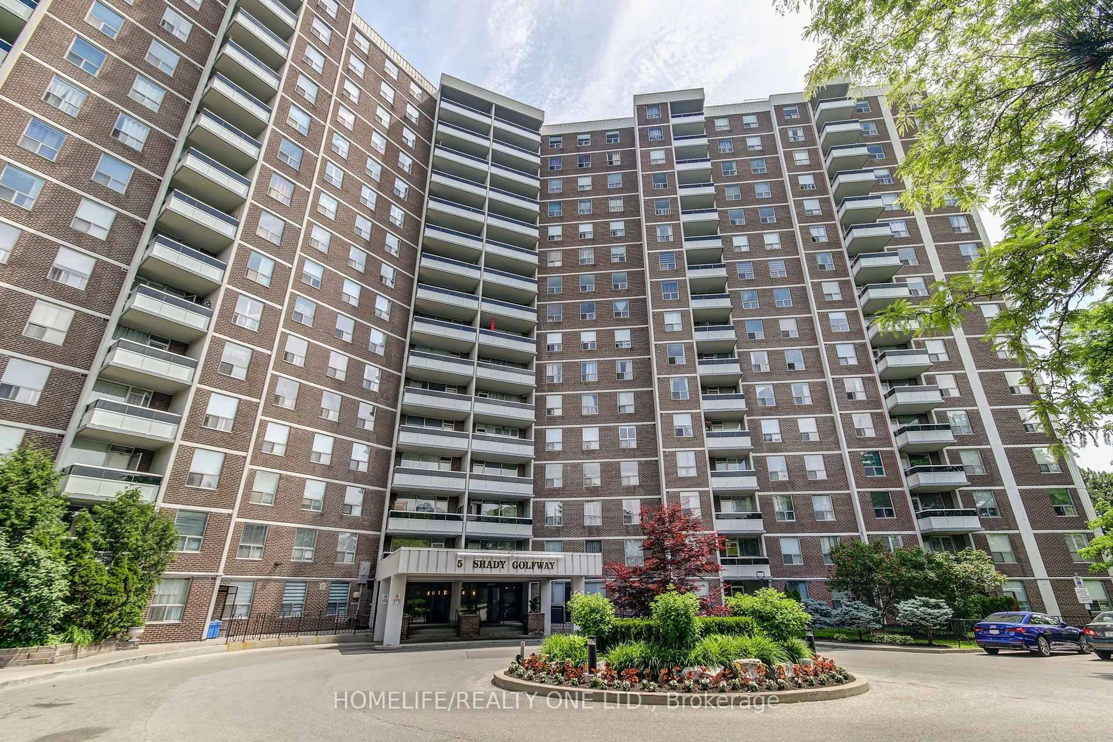 A pic from outside/outdoor area/front of a property/back of a property/a pic from drone, unknown for 5 Shady Gfwy #1011, Toronto Ontario M3C 3A5